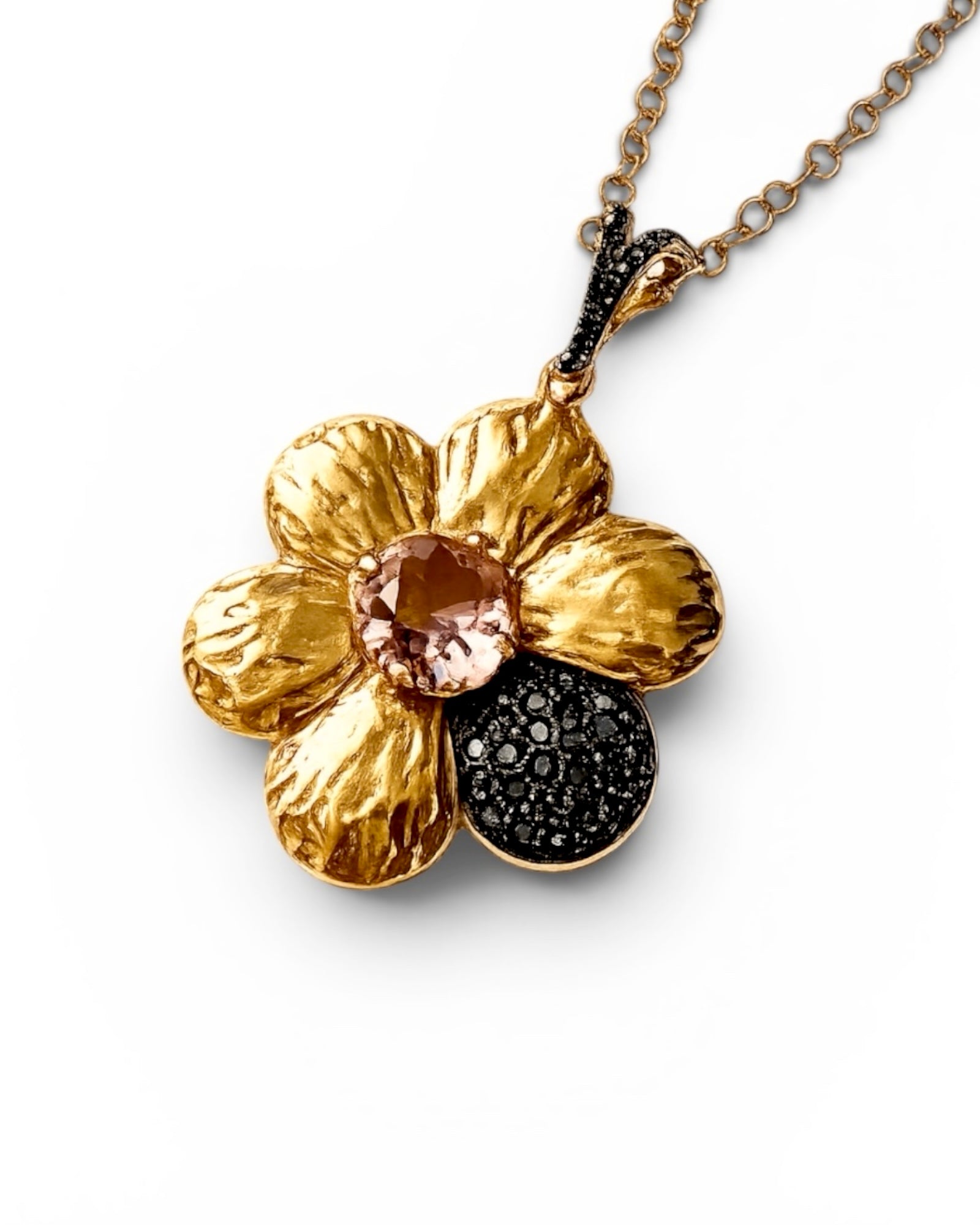 Gold-plated silver flower necklace
