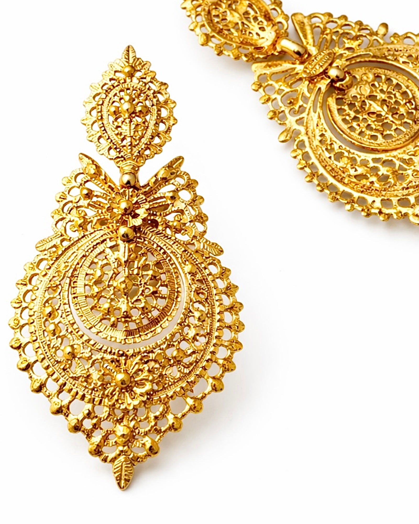 Brincos à Rainha em Prata Dourada (com espeque) nº10