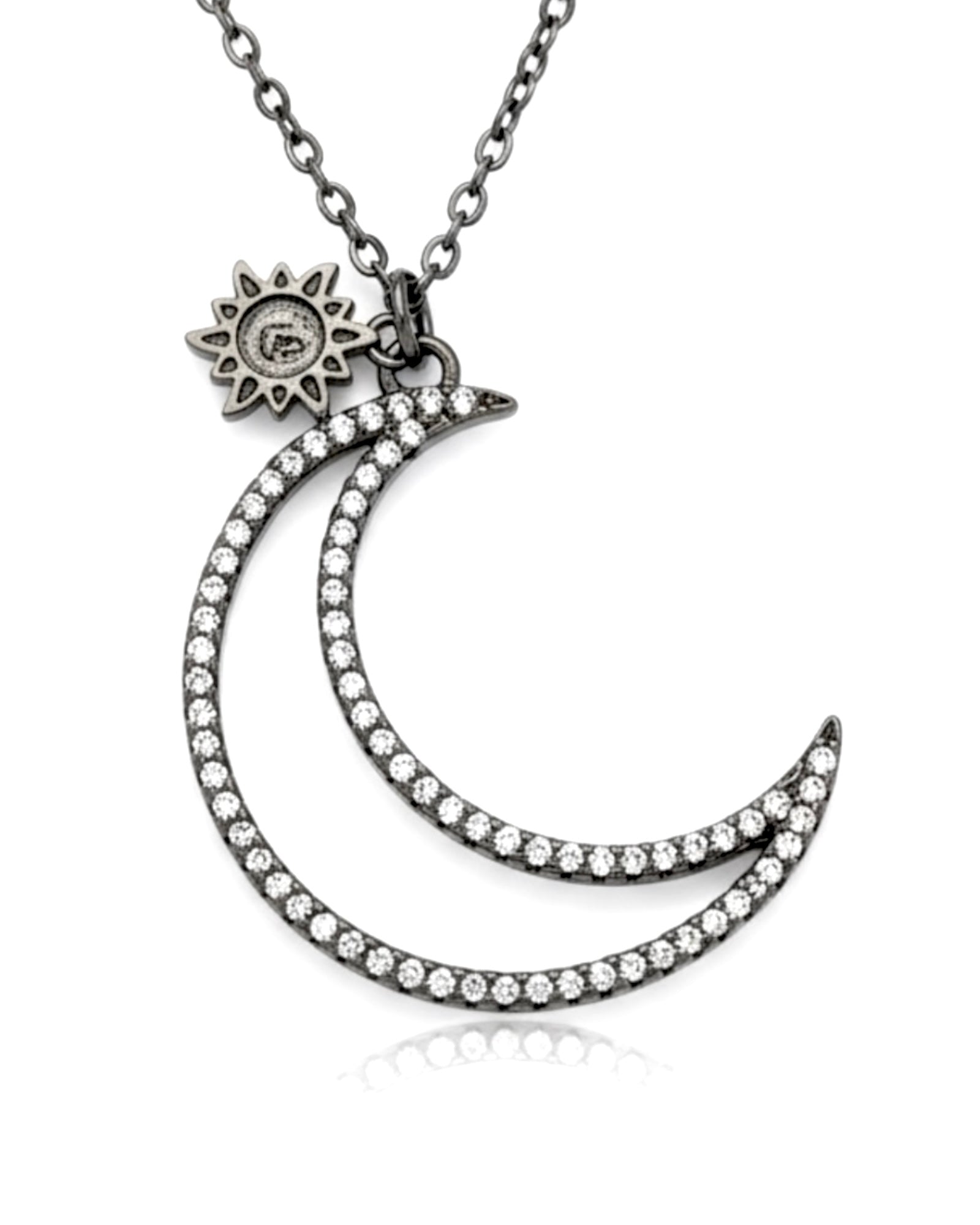 Moon and Sun Necklace in Silver