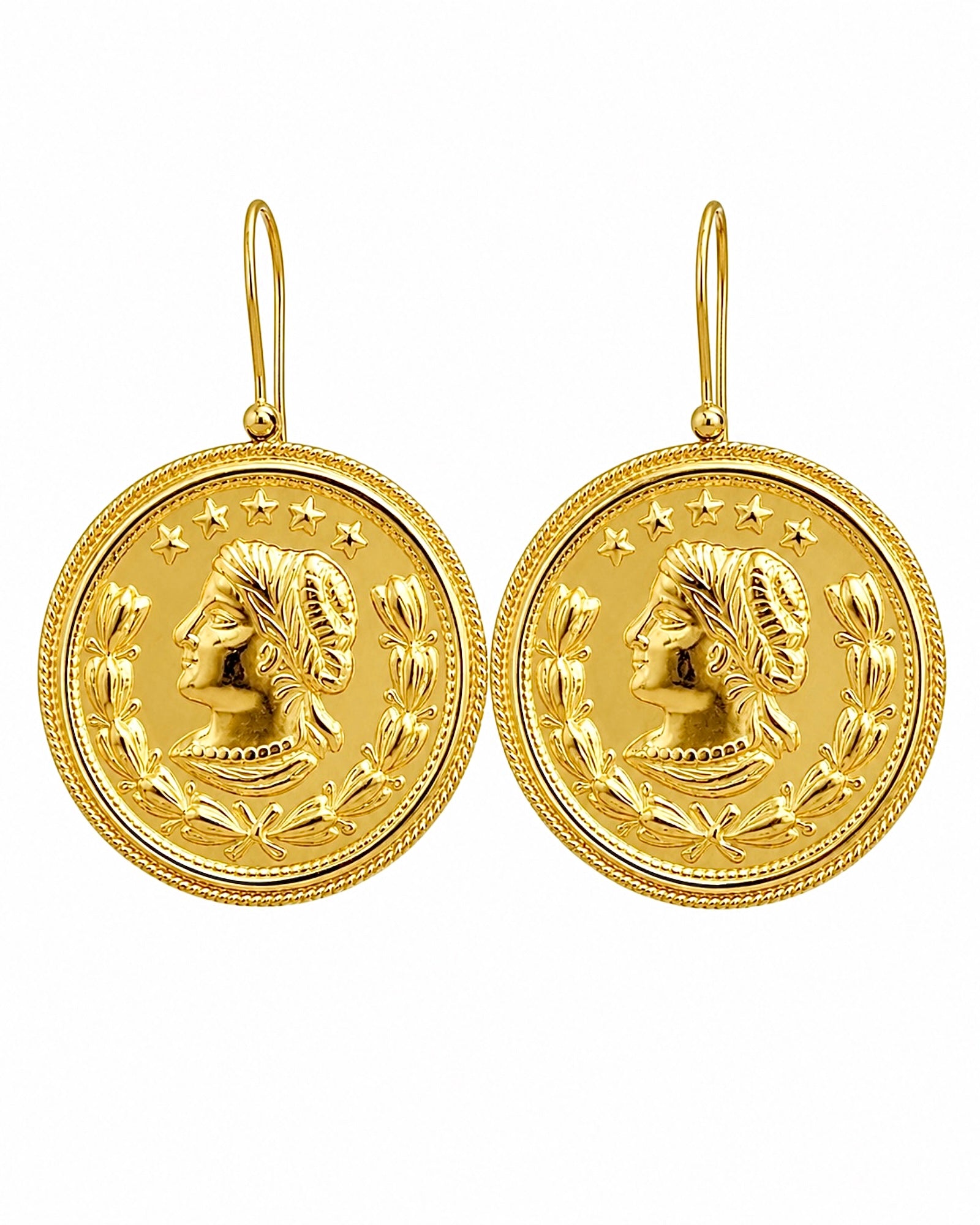 Brincos Imagem de Libra em Prata Dourada