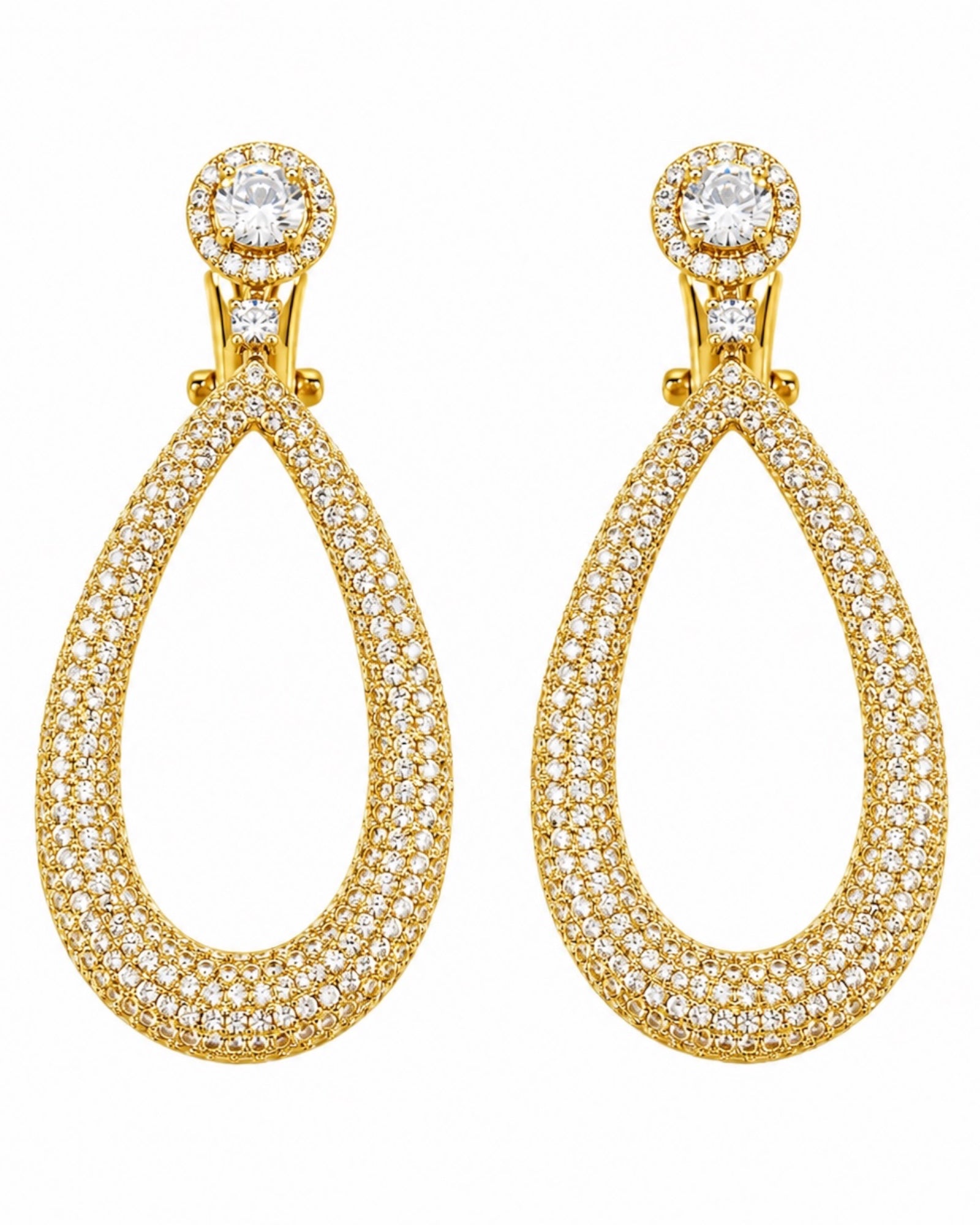 Gold-plated silver drop earrings