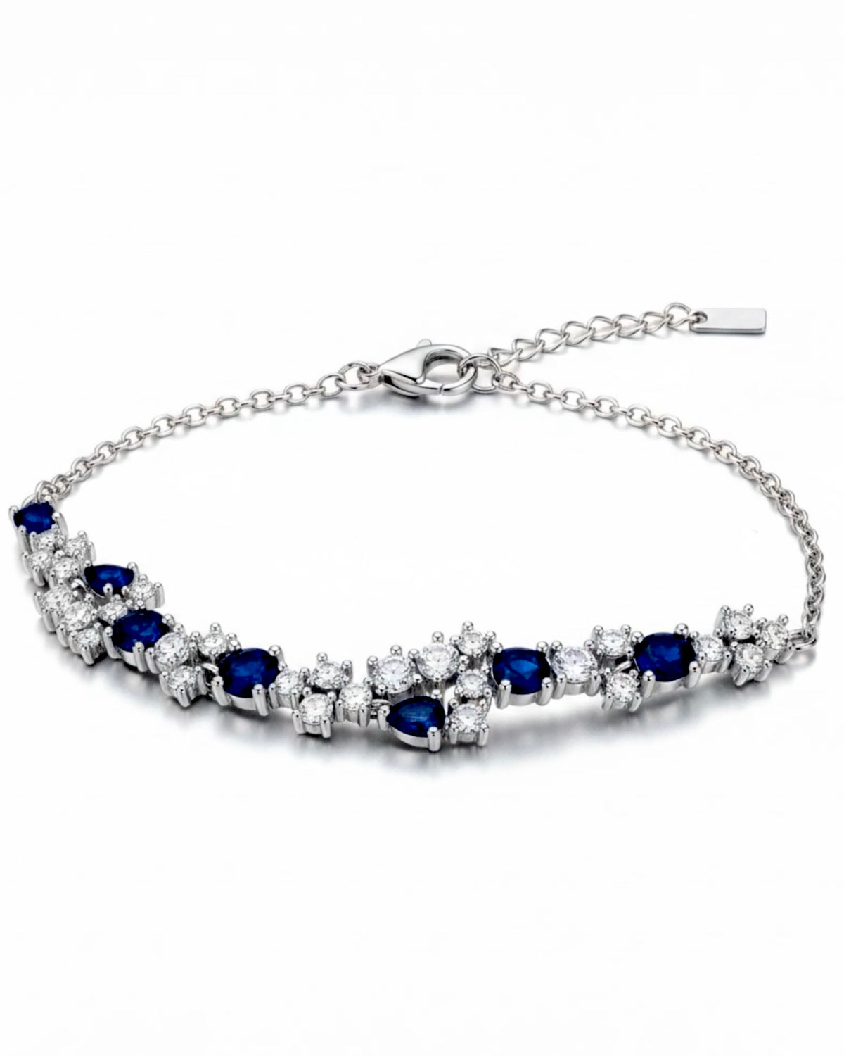 Pulseira com Cor Azul  em Prata