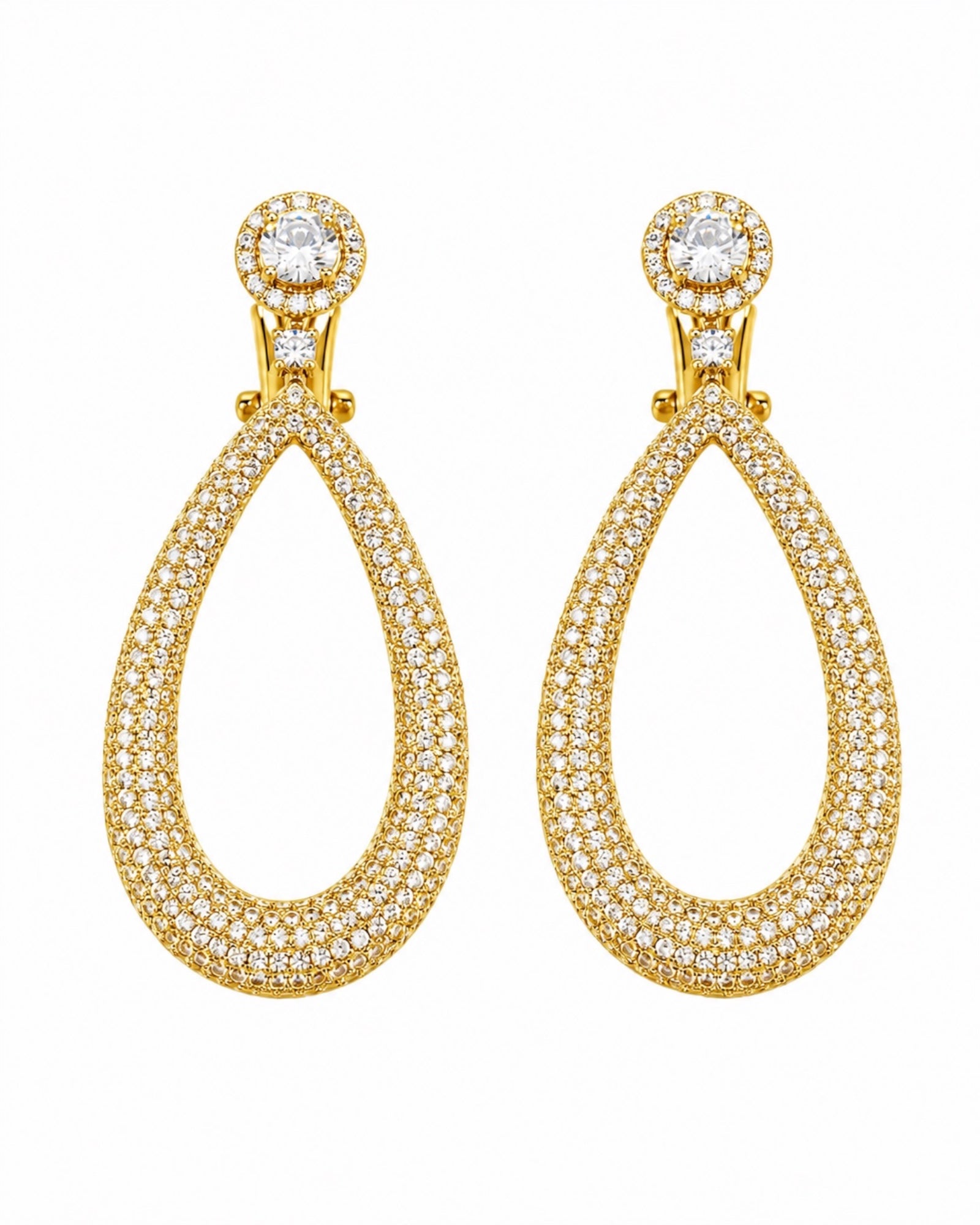 Gold-plated silver drop earrings