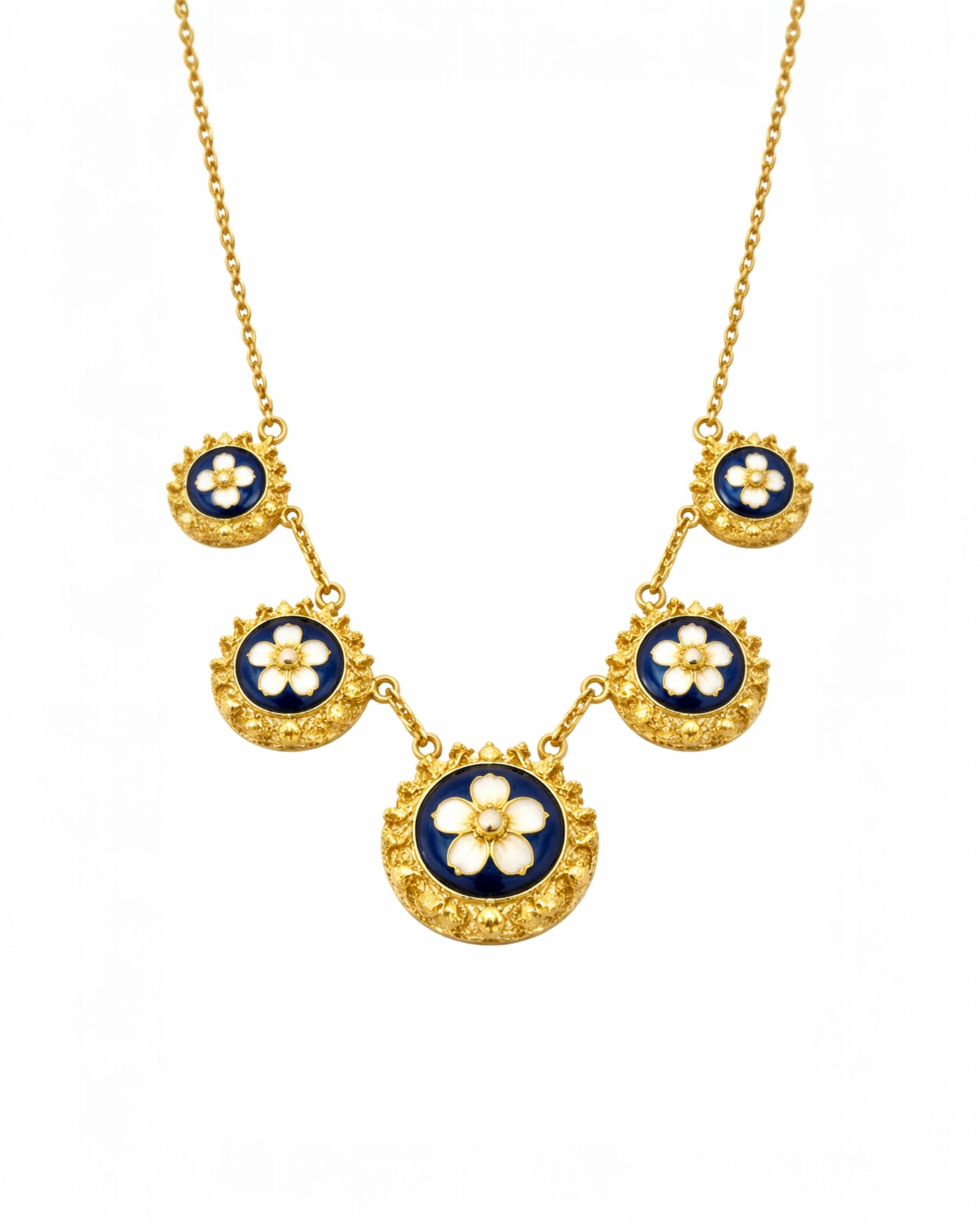 Gold-plated silver snail necklace