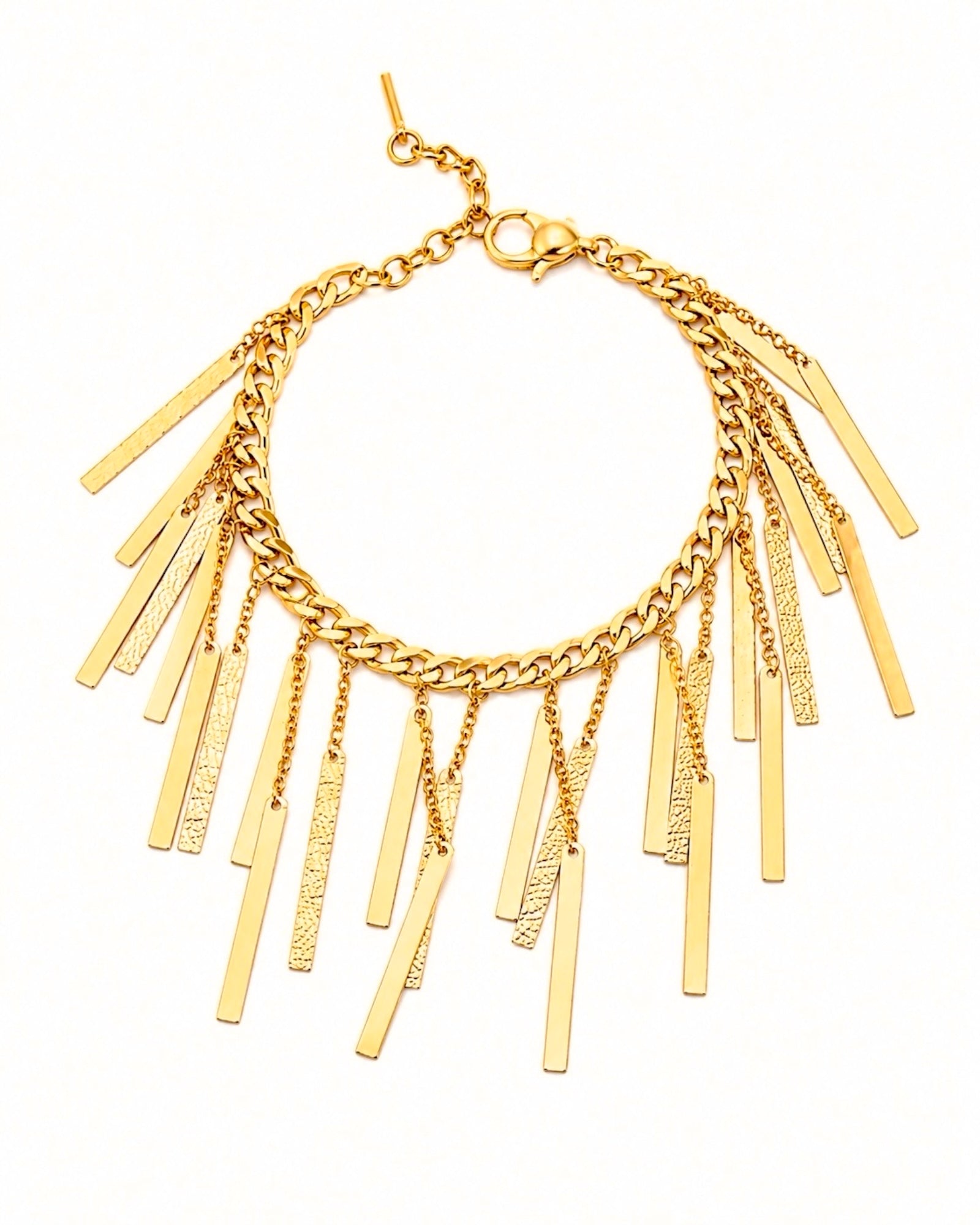 Pulseiras Franjas em Prata Dourada