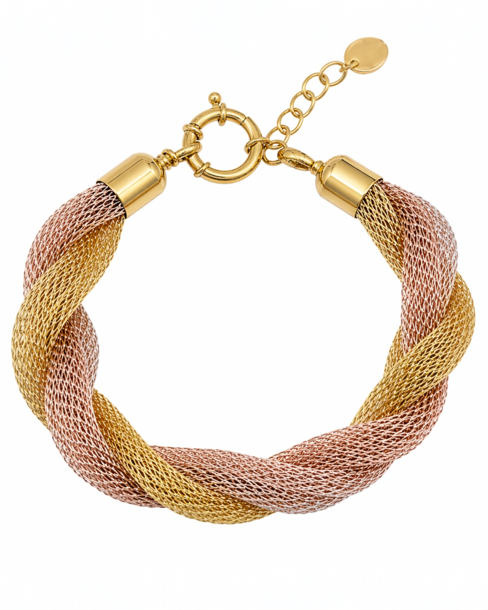 Pulseira Malha  Entrelaçada em Prata