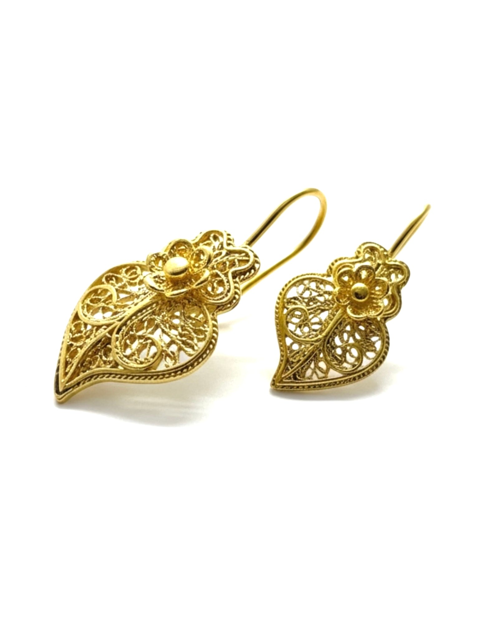 Viana Heart Earrings in Gold Plated Silver
