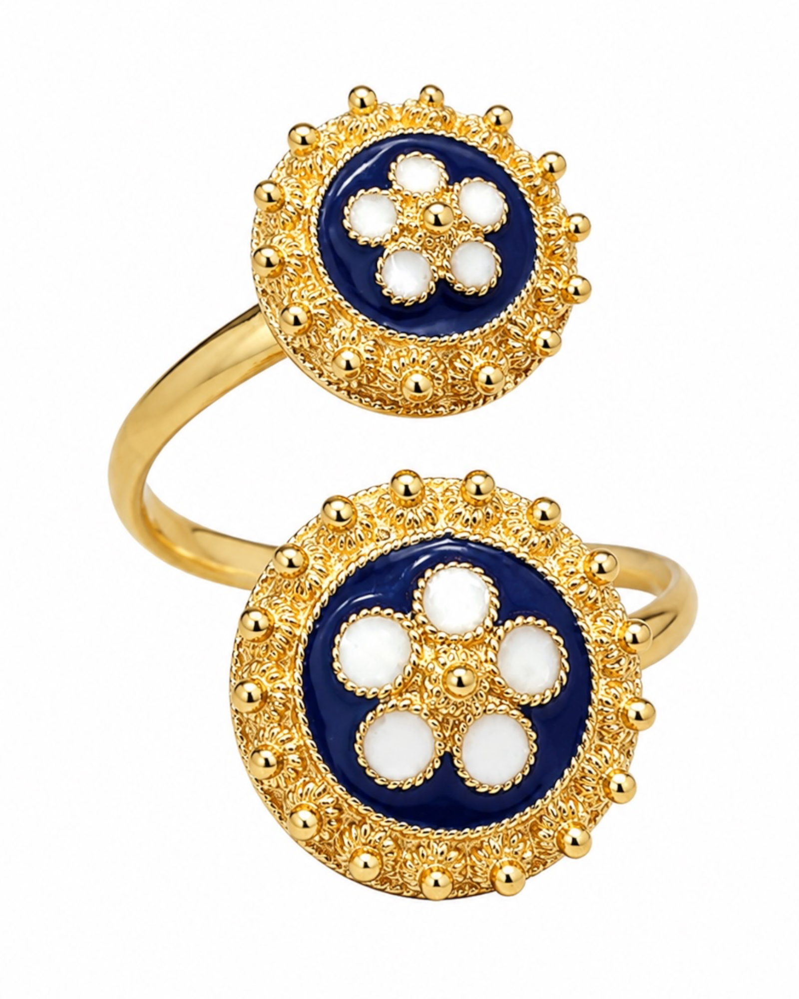 Blue Snail Ring in Gold-Plated Silver