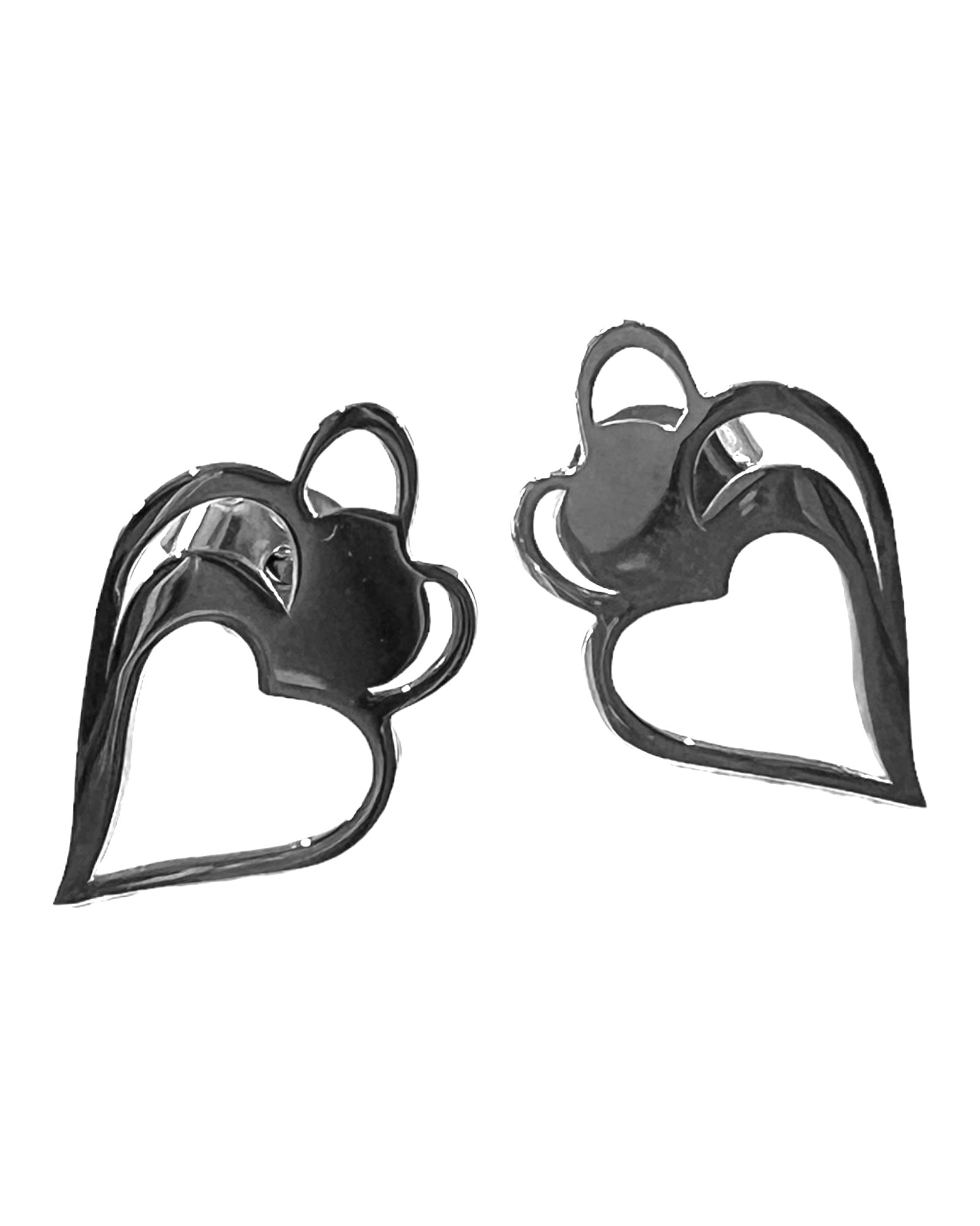 Viana is Love Heart Earrings in Silver