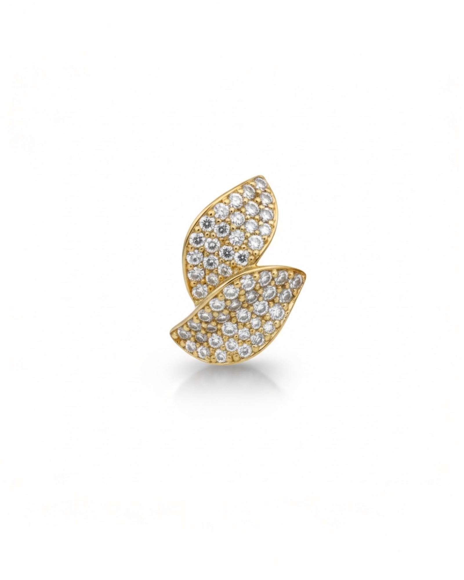 Brincos 2 Pétalas Mini em Prata Dourada