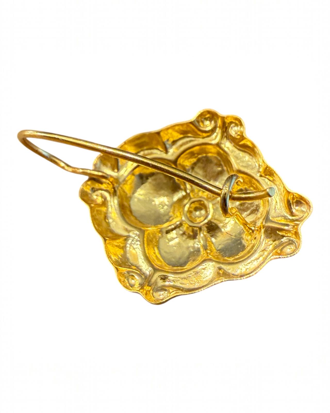 Baroque Earrings with Pearl in Gold-Plated Silver