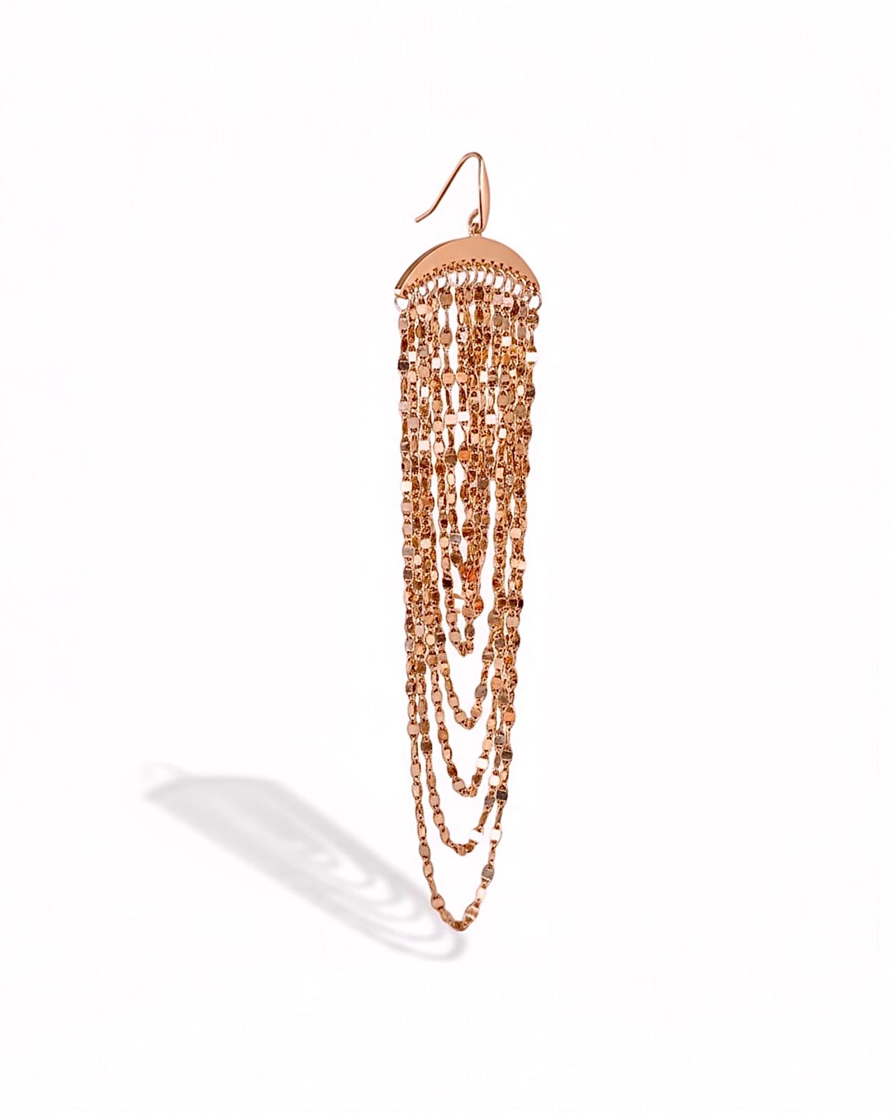 Rose Silver Sparkling Cascade Earrings