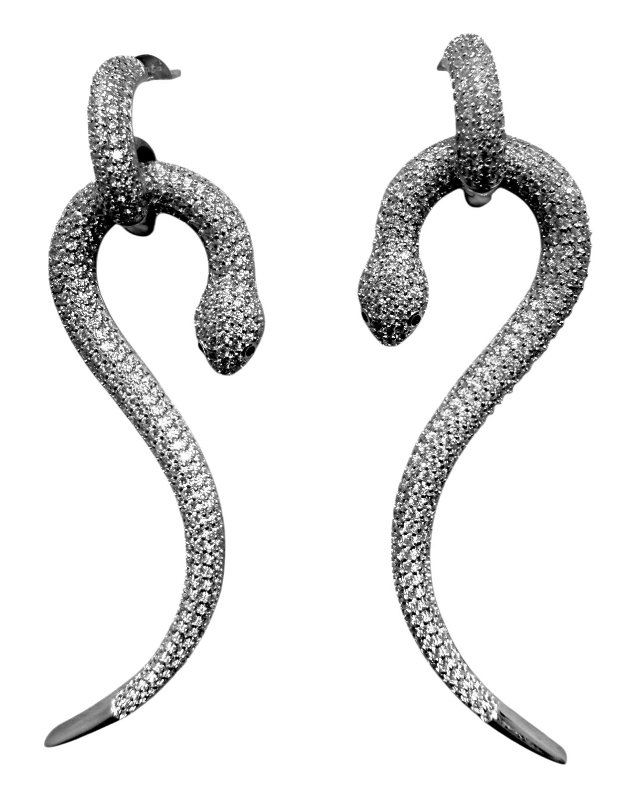 Brincos Cobra em Prata