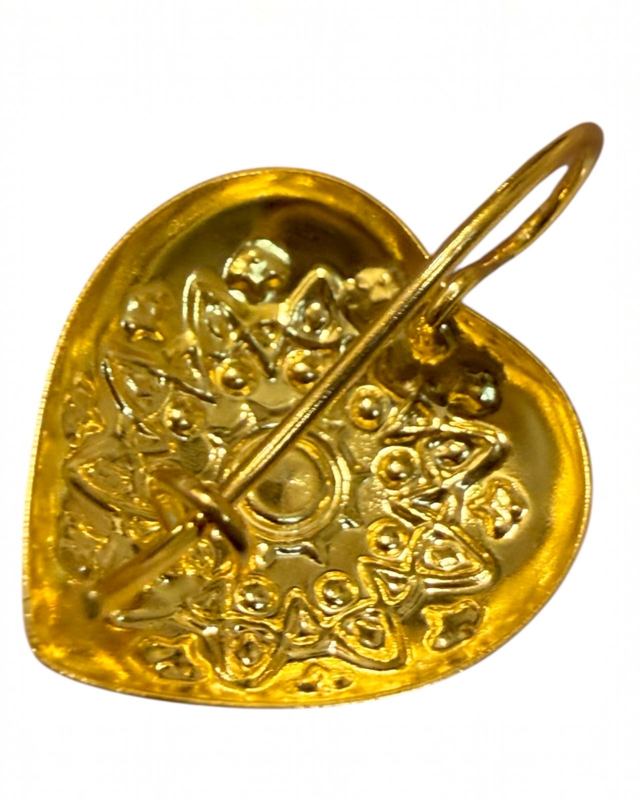 Green Heart Earrings with Pearl in Gold-Plated Silver