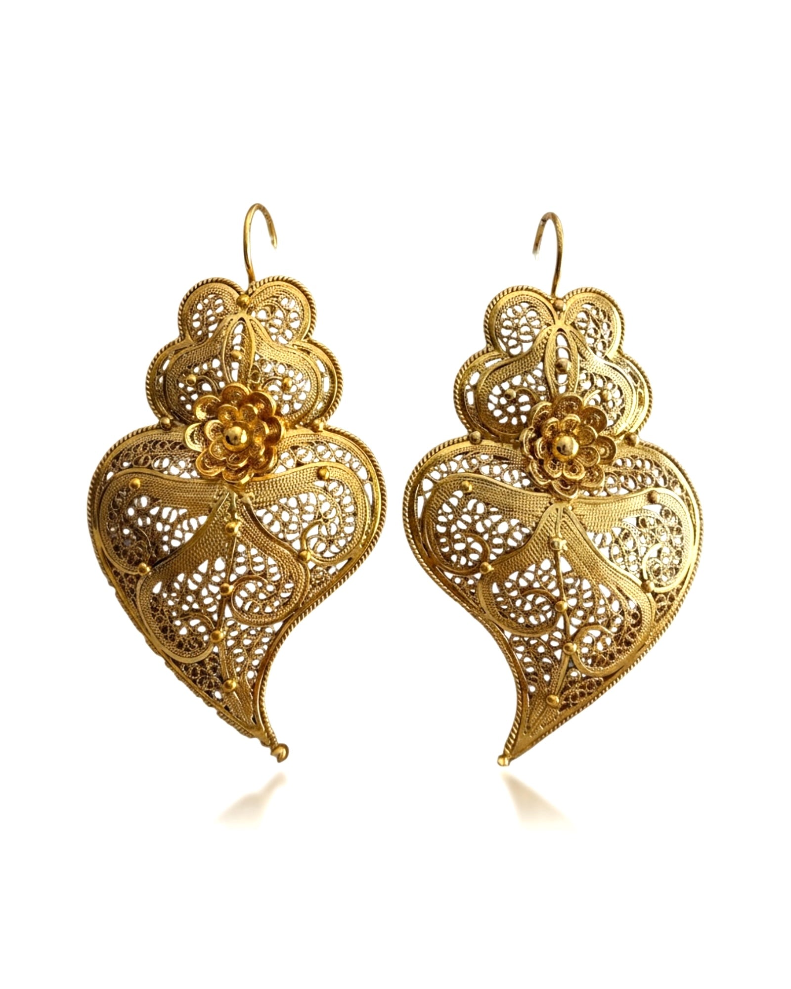 Brincos Coração de Viana em Prata Dourada (Cópia)