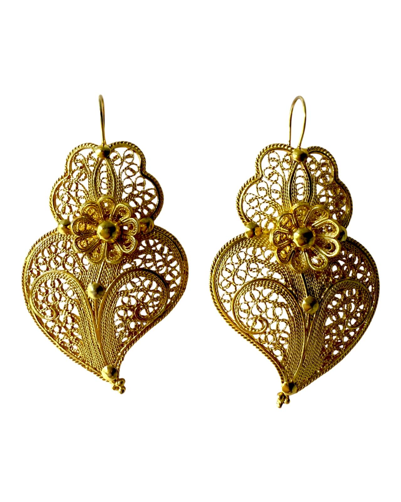 Viana Heart Earrings in Gold Plated Silver