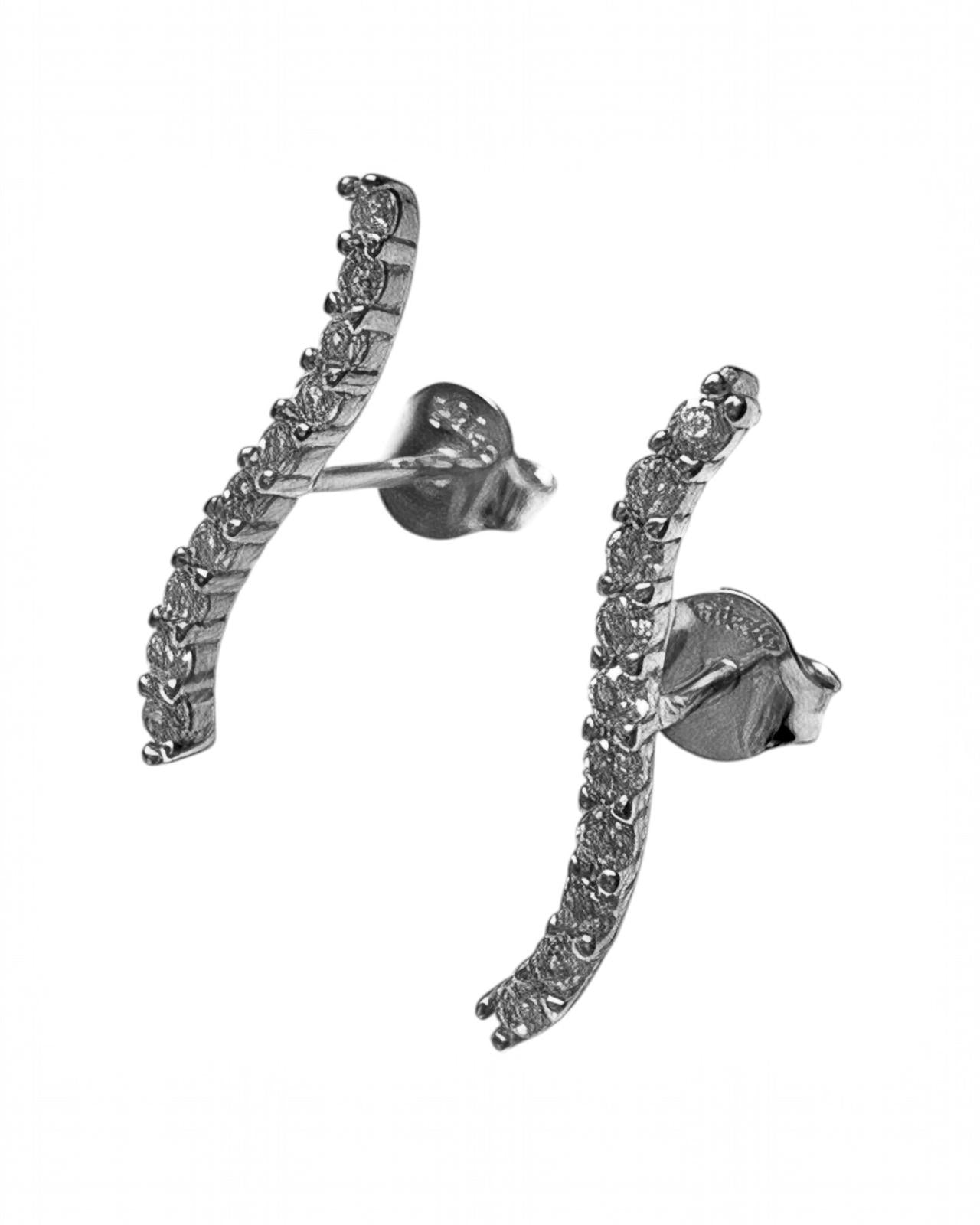 Curve of Light Earrings in Silver