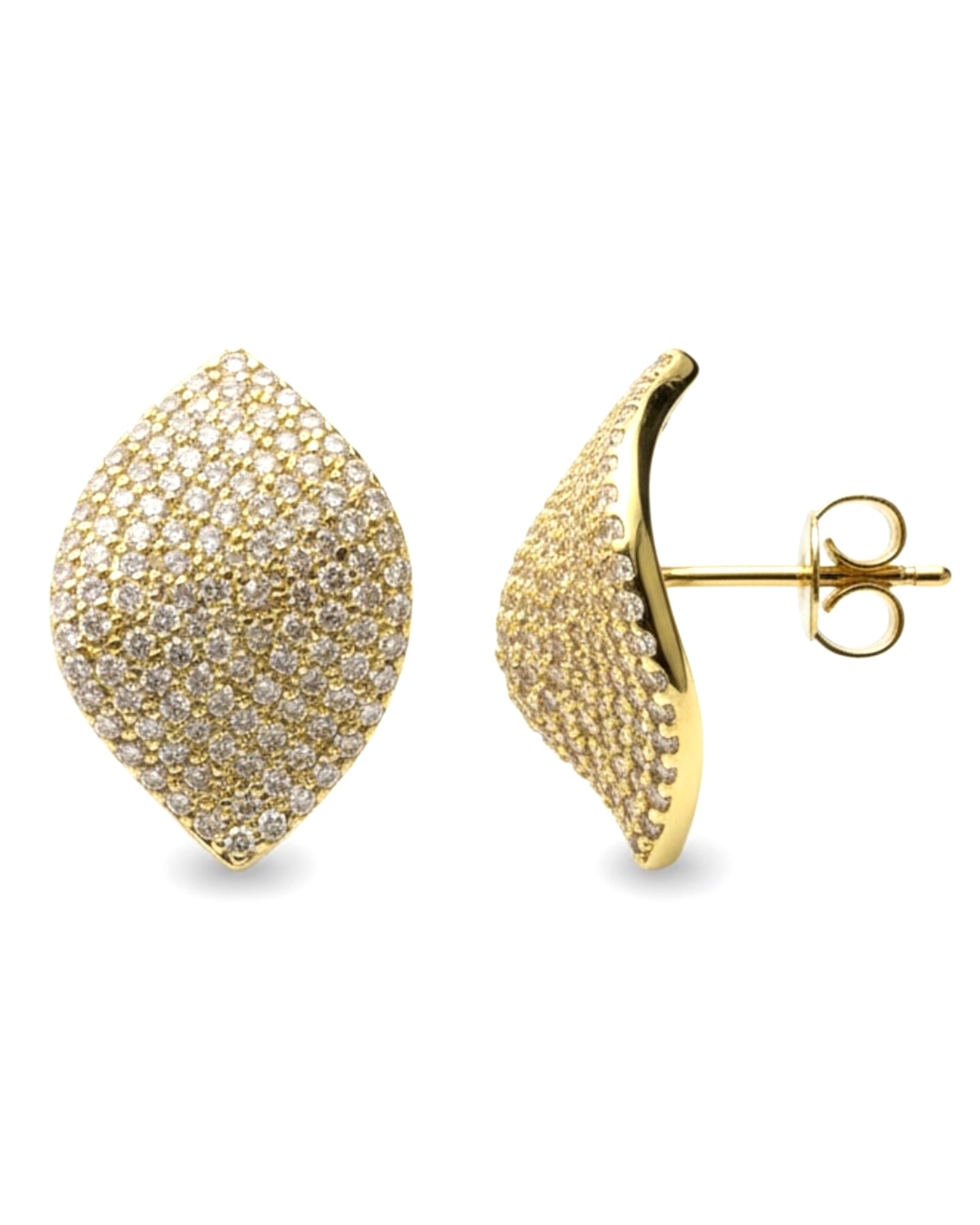 Brincos Pétala Mini em Prata Dourada