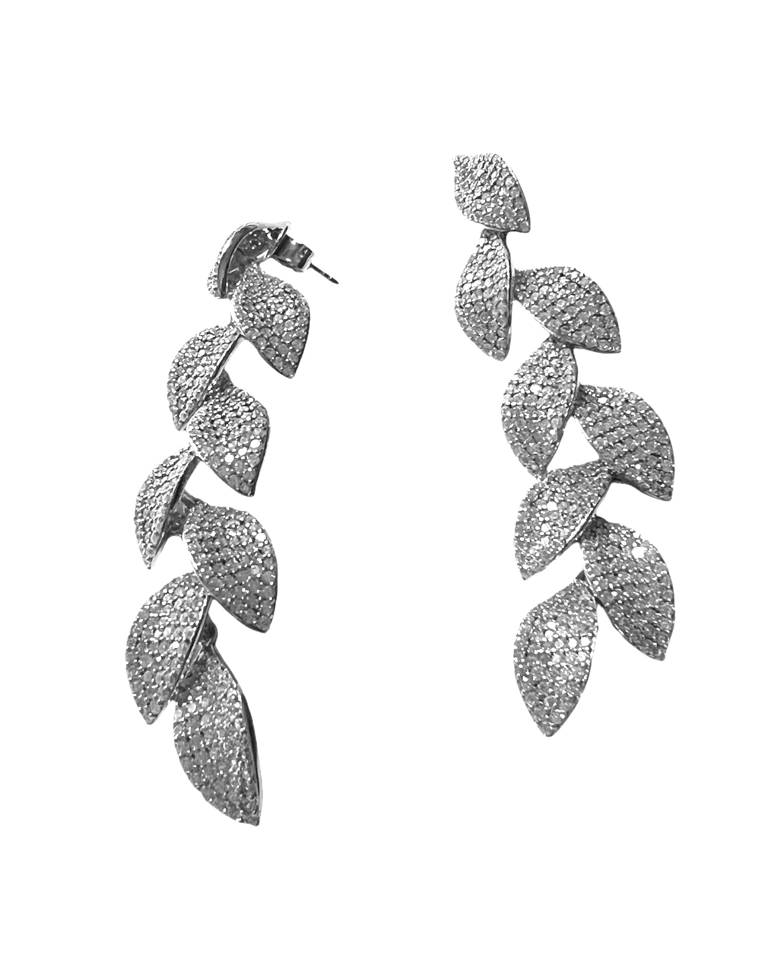 Silver Petal Earrings