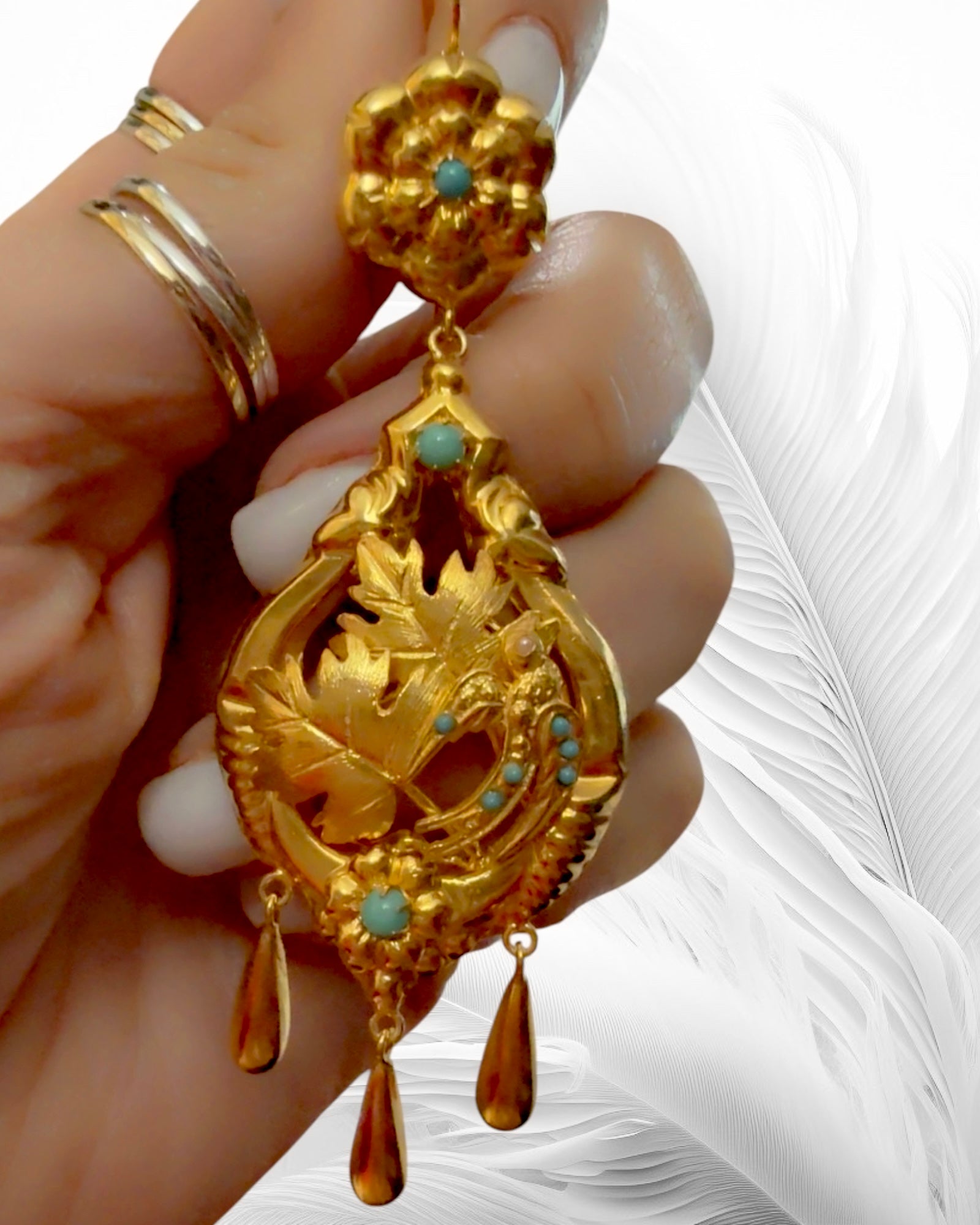 Baroque Earrings in Gold Plated Silver