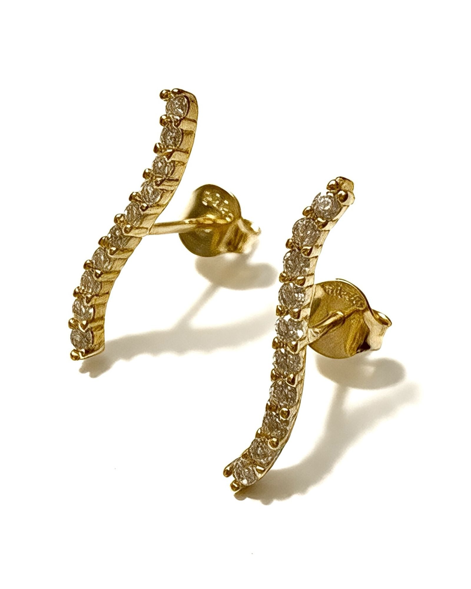 Curve of Light Earrings in Gold-Plated Silver