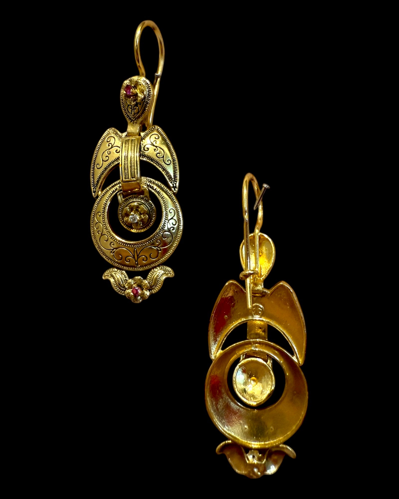 Baroque Filigree Princess Earrings in Gold Plated Silver