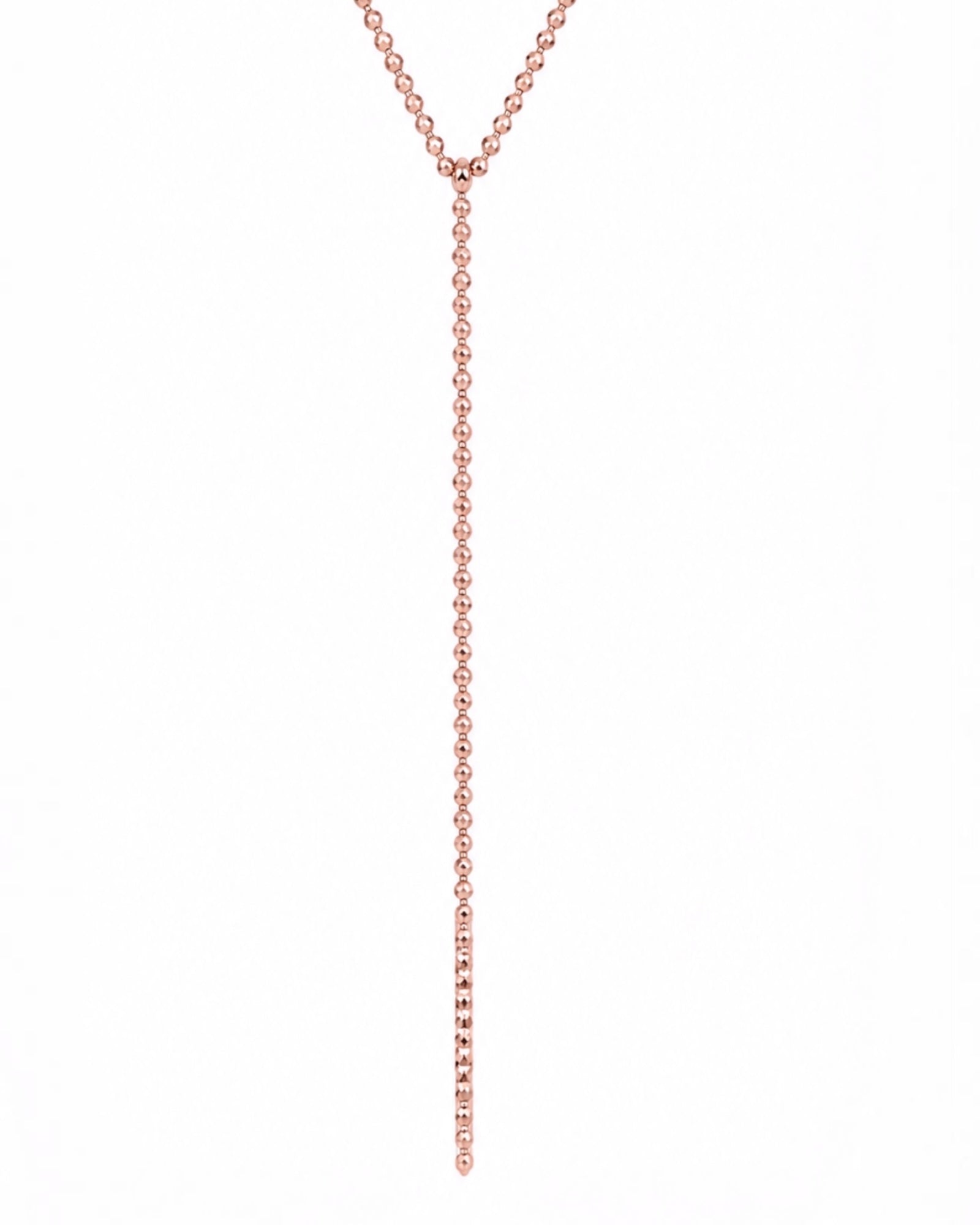 Long necklace in rose gold silver.