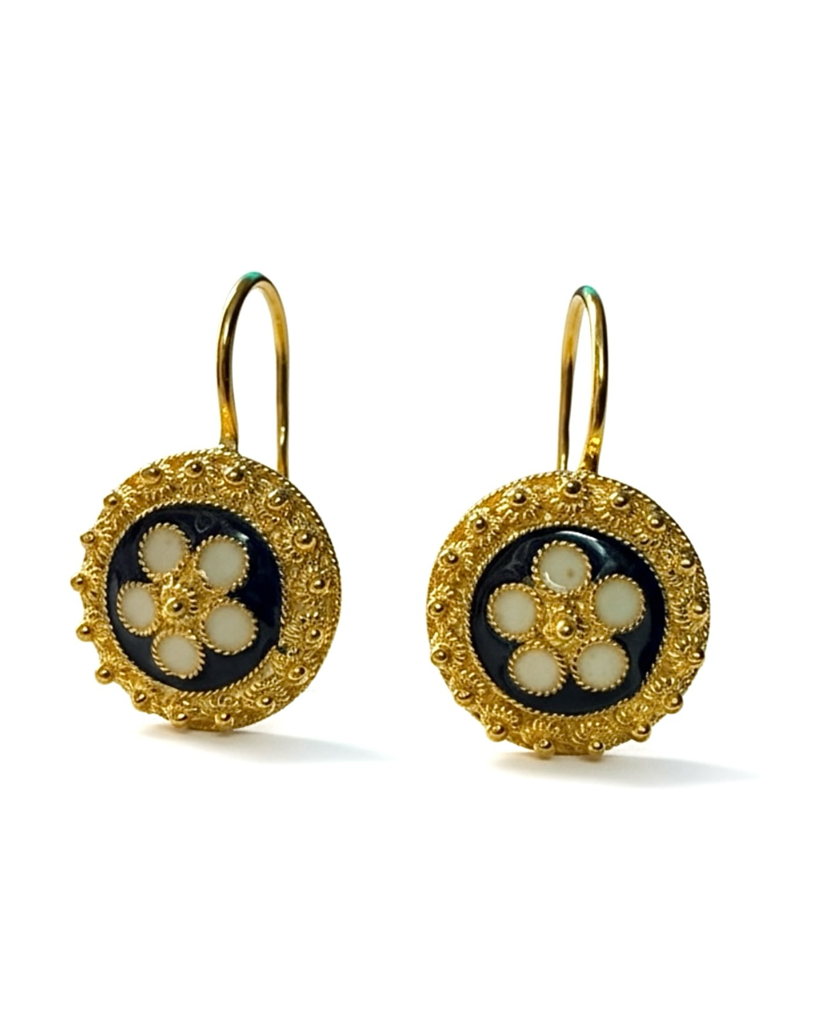 Blue Snail Earrings in Gold-Plated Silver