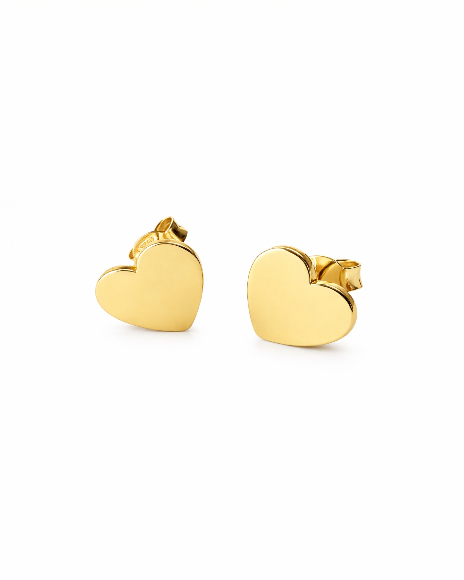 Brincos Corações em Prata Dourada