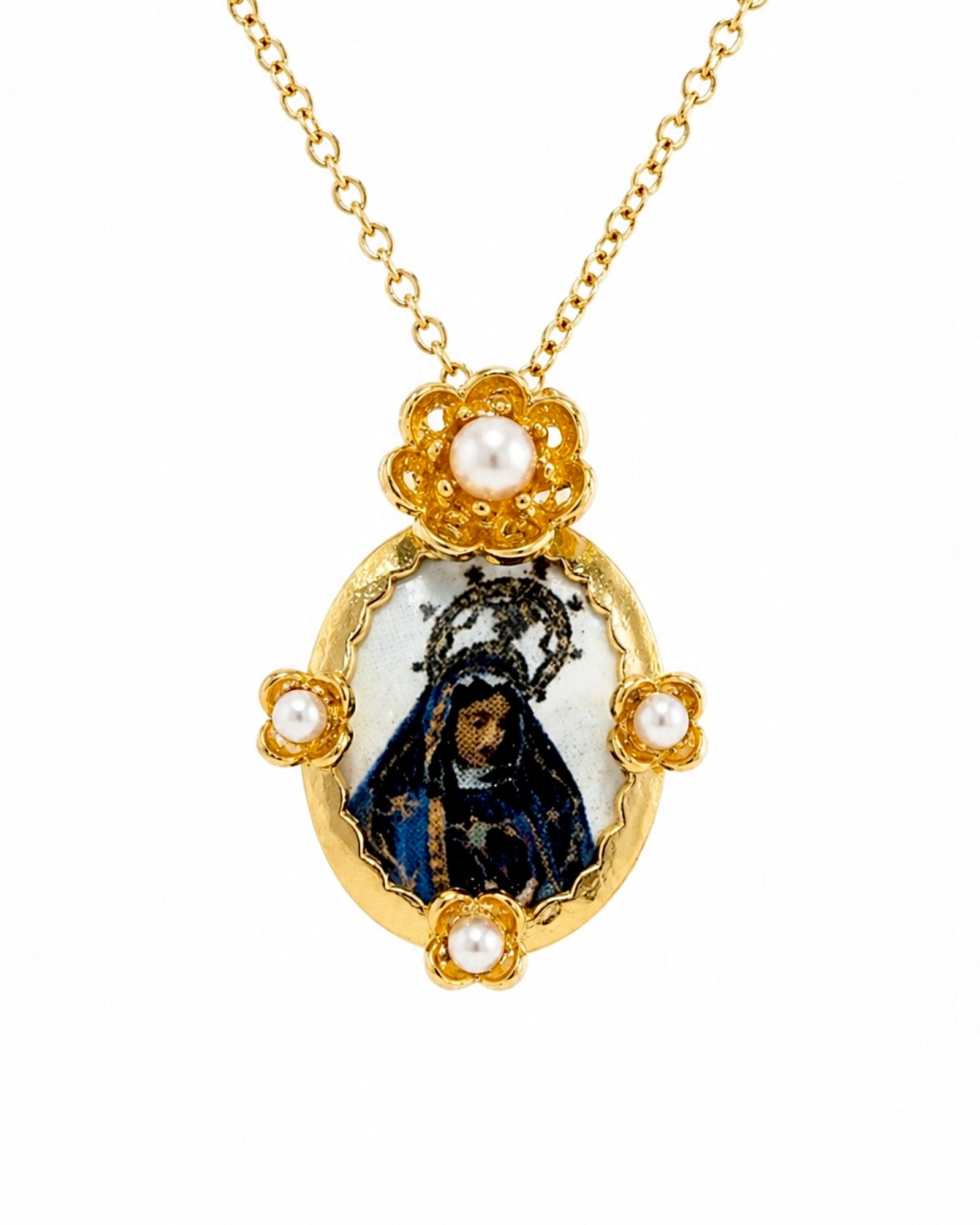 Our Lady of Sorrows Medal in Gilded Silver