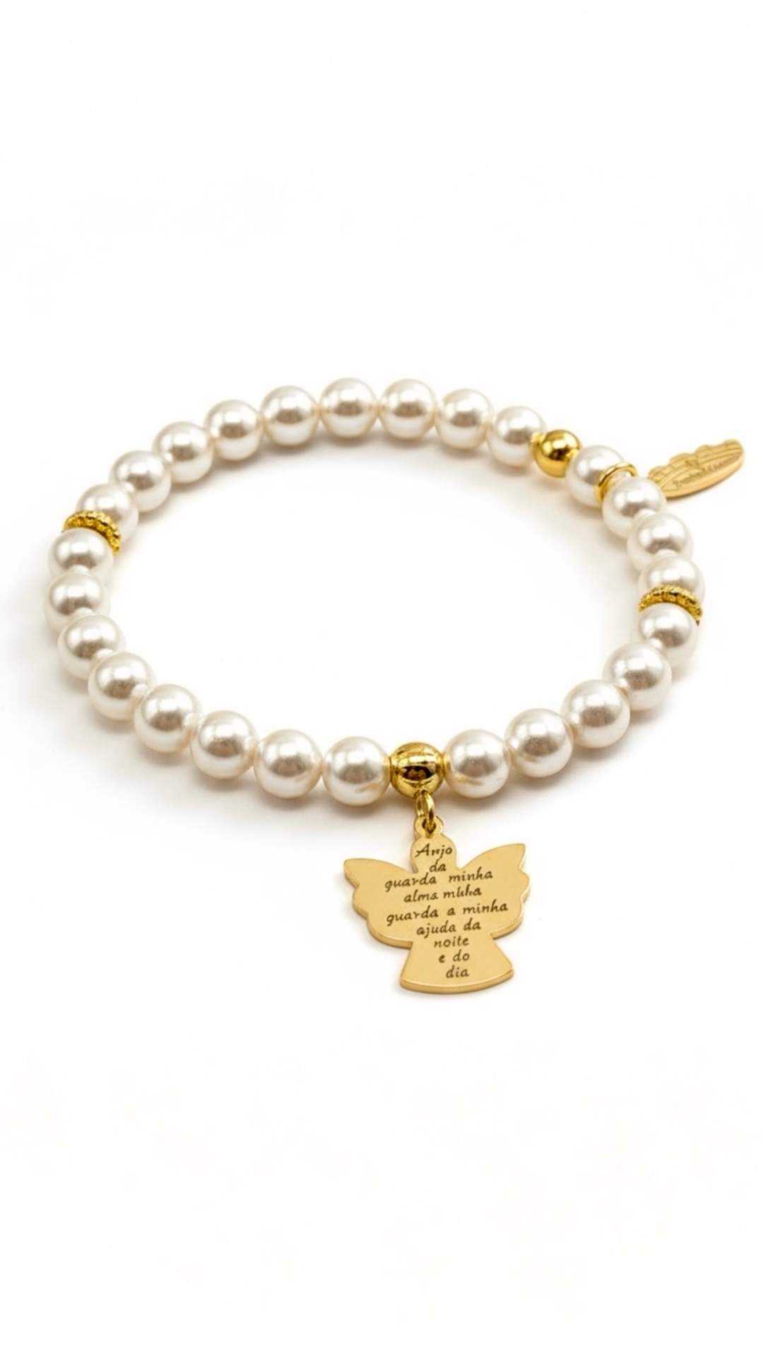 Pulseira Anjo da Guarda em Prata Dourada