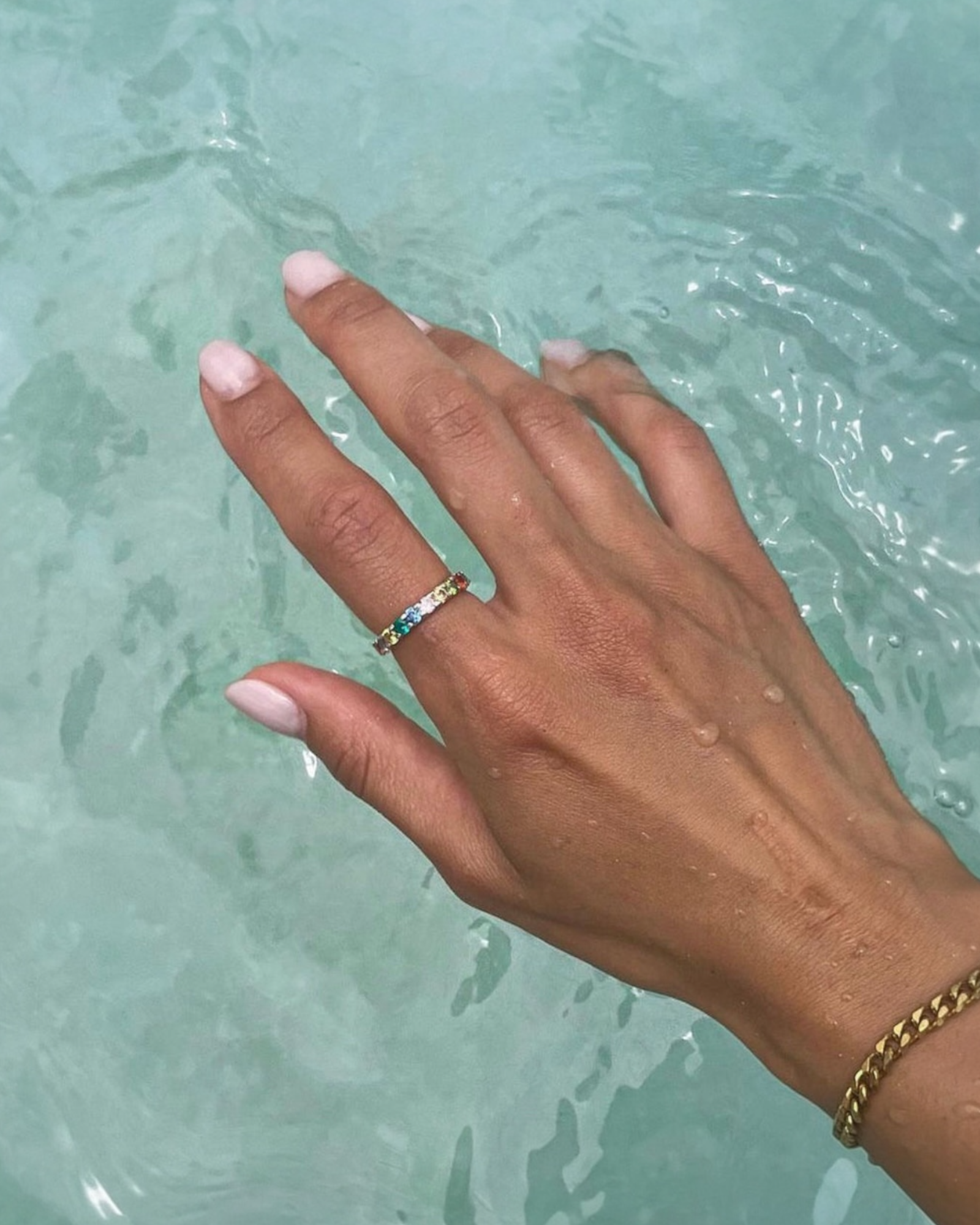 Gold-plated Silver Colored Ring