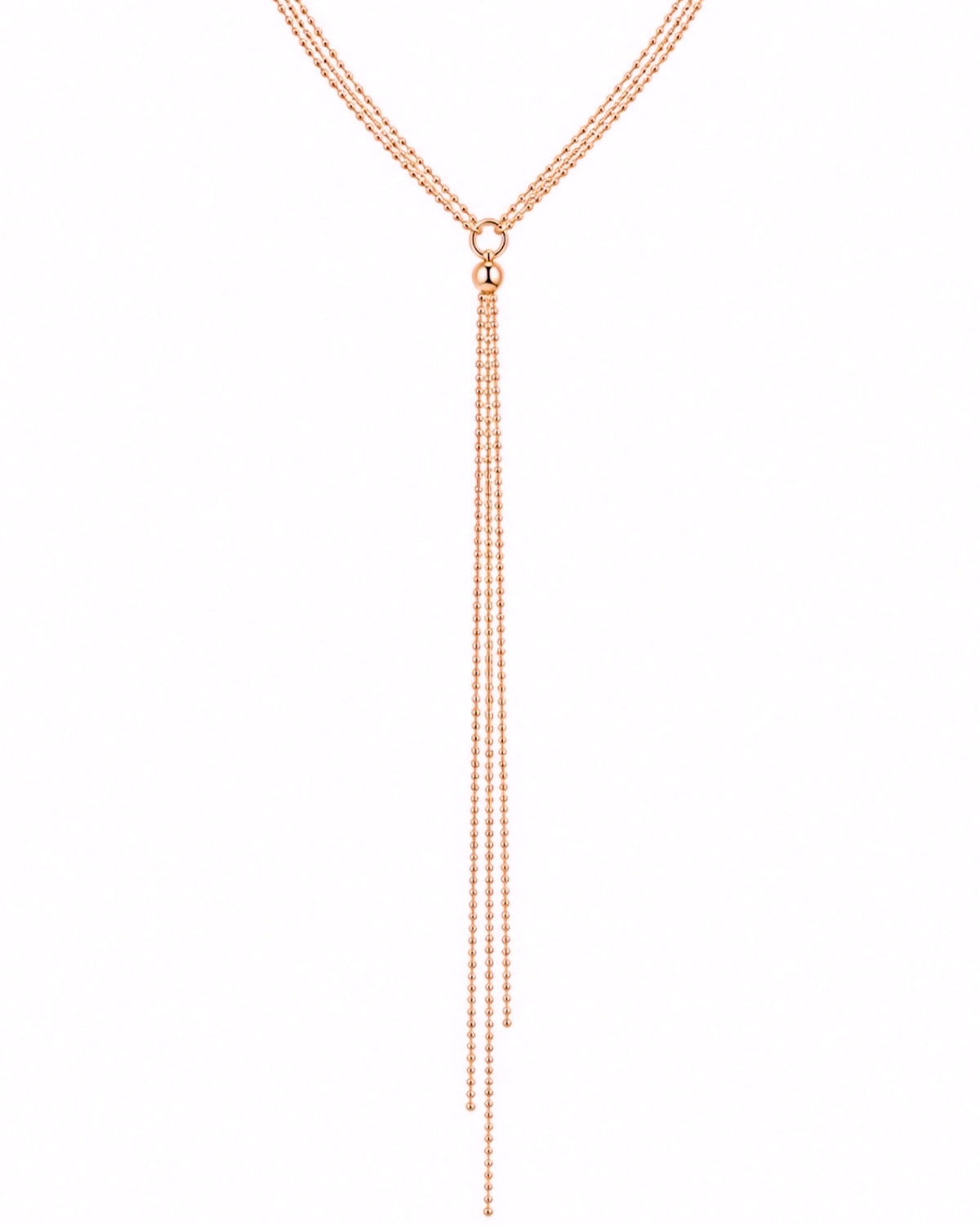 Long Necklace with Front-Wearing Chain in Rose Silver - Customizable
