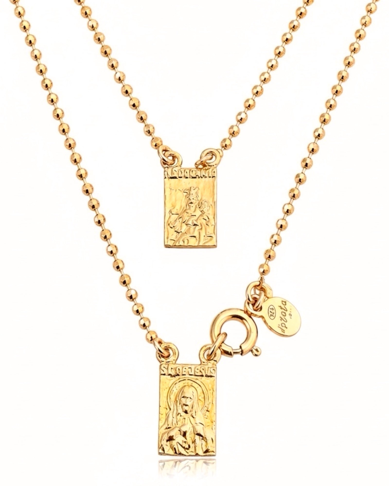 XS - Gold-plated Silver Sphere Mesh Scapular
