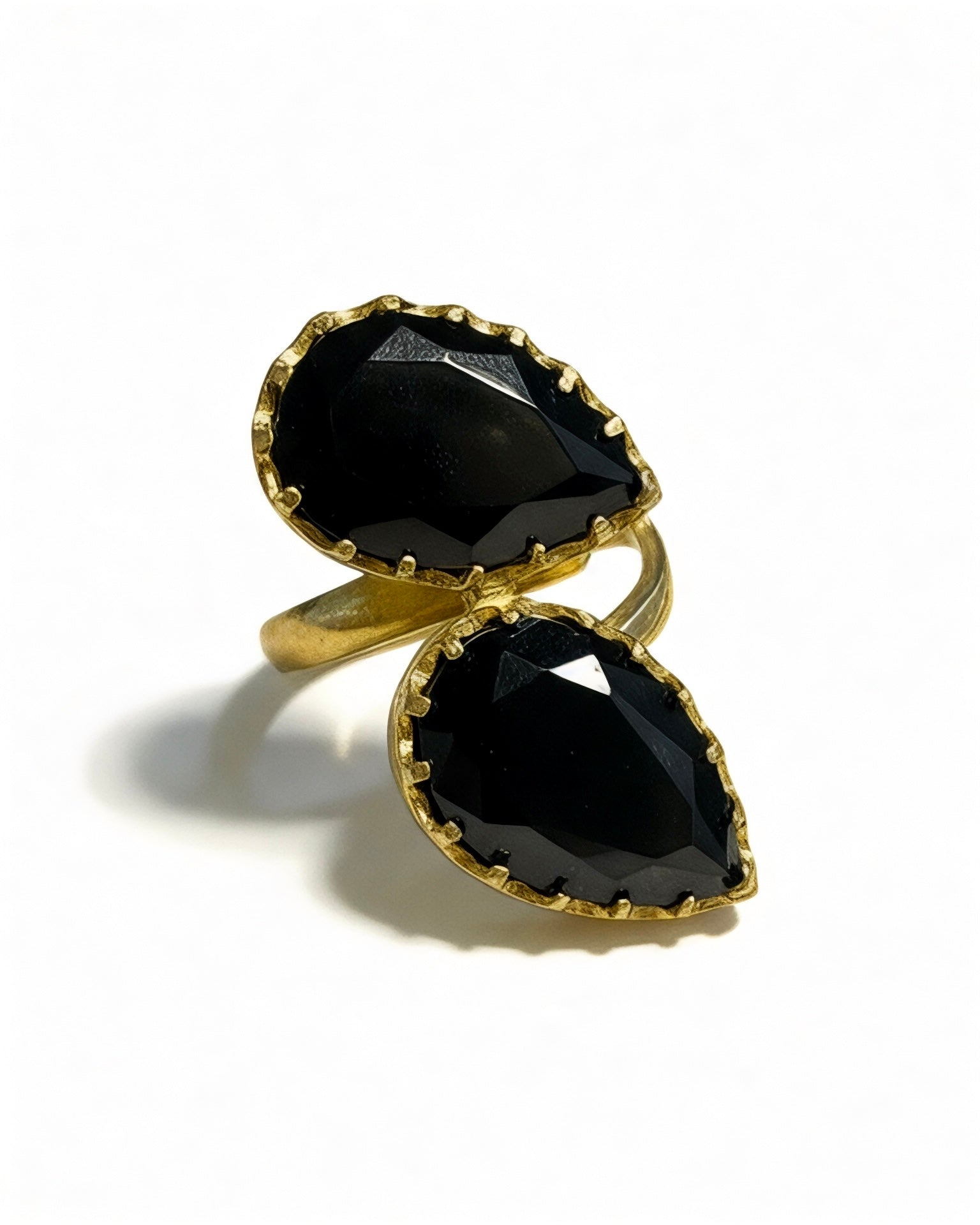 Pink Drop Ring in Gold-Plated Silver