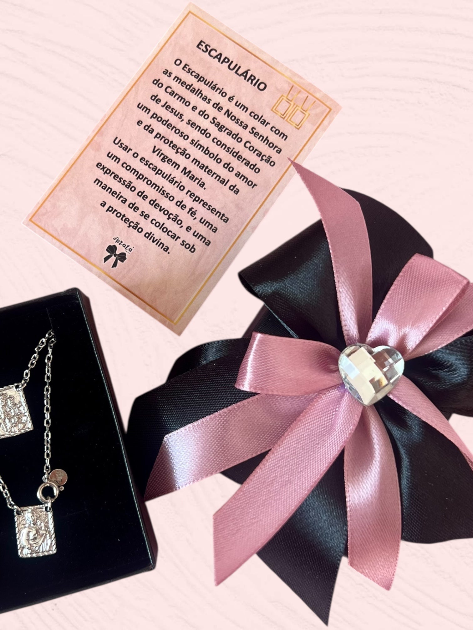 M - Traditional Mesh Scapular in Rose Silver