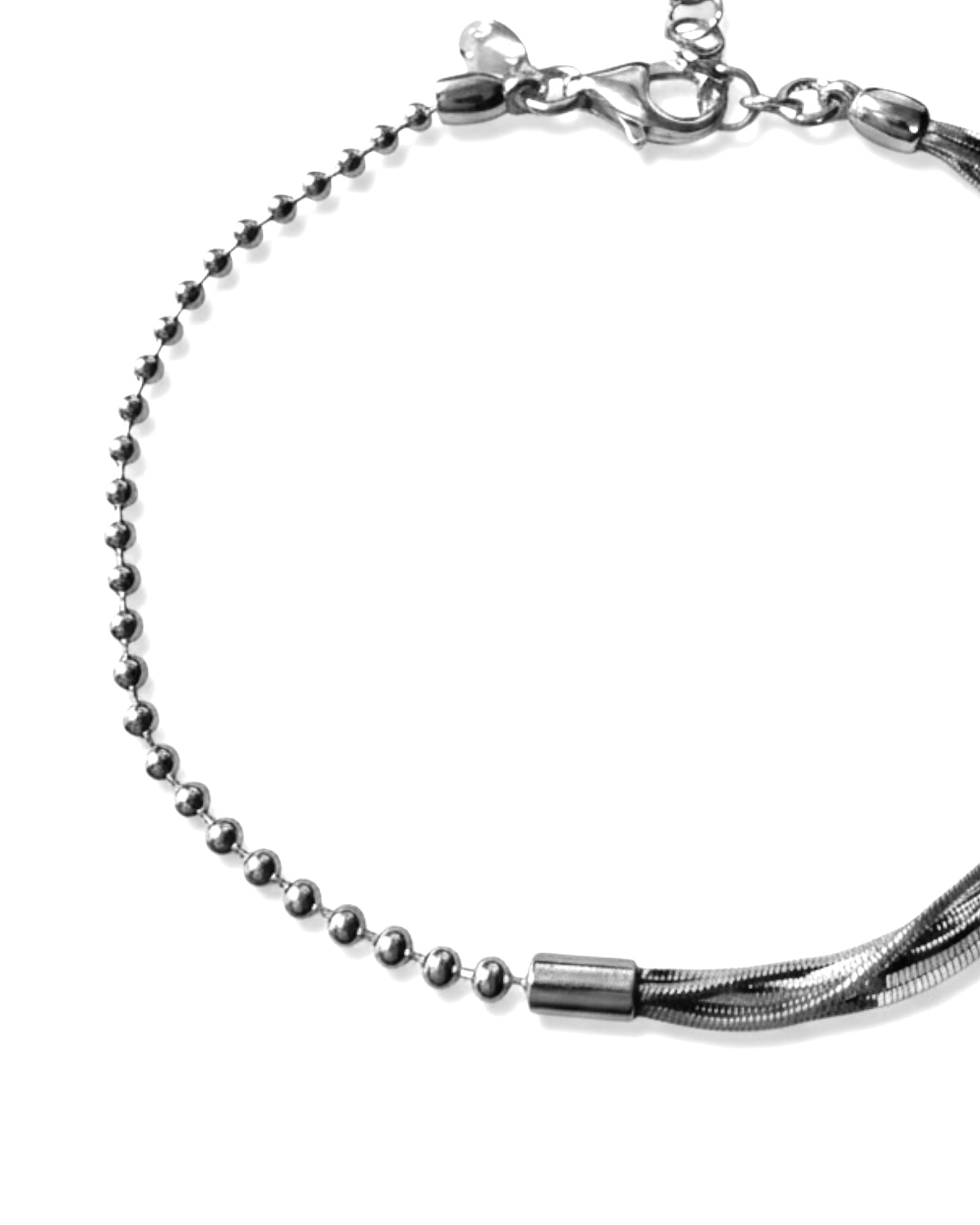 Pulseira com Duas Malhas em Prata