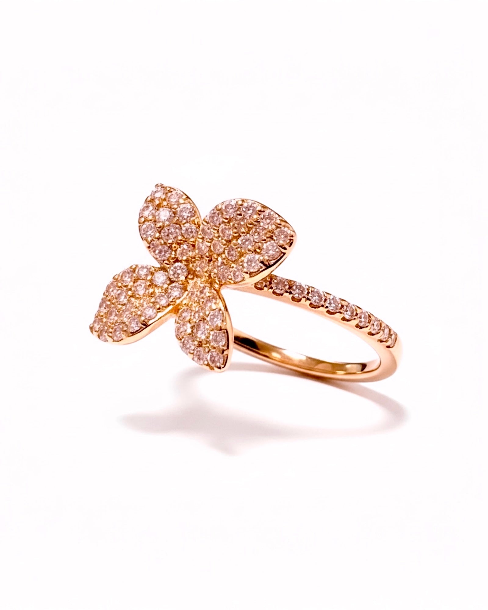 Anel Pétalas em Prata Rosa