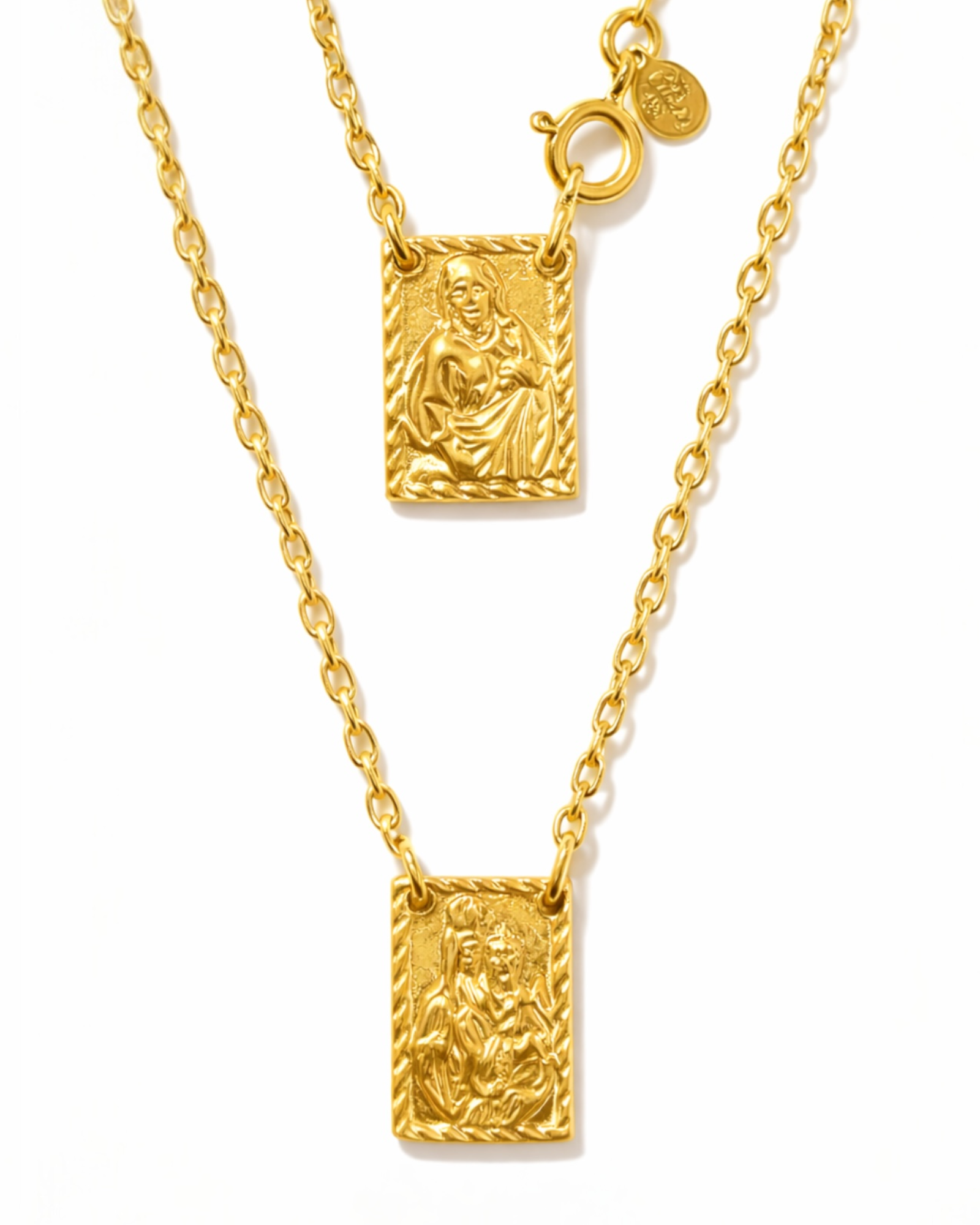 M- Escapulário Malha Tradicional em Prata Dourada