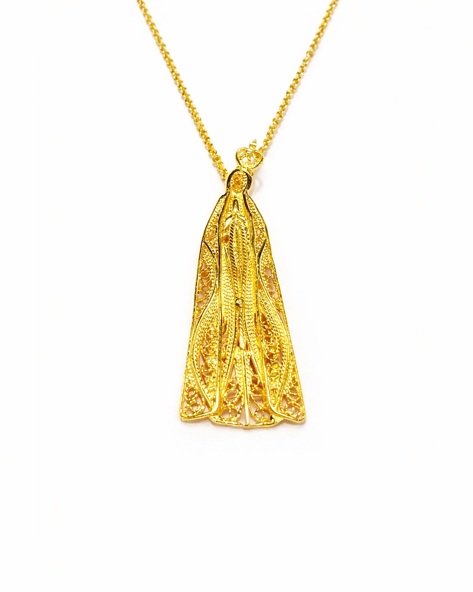 Our Lady of Fatima Necklace in Gold-Plated Silver