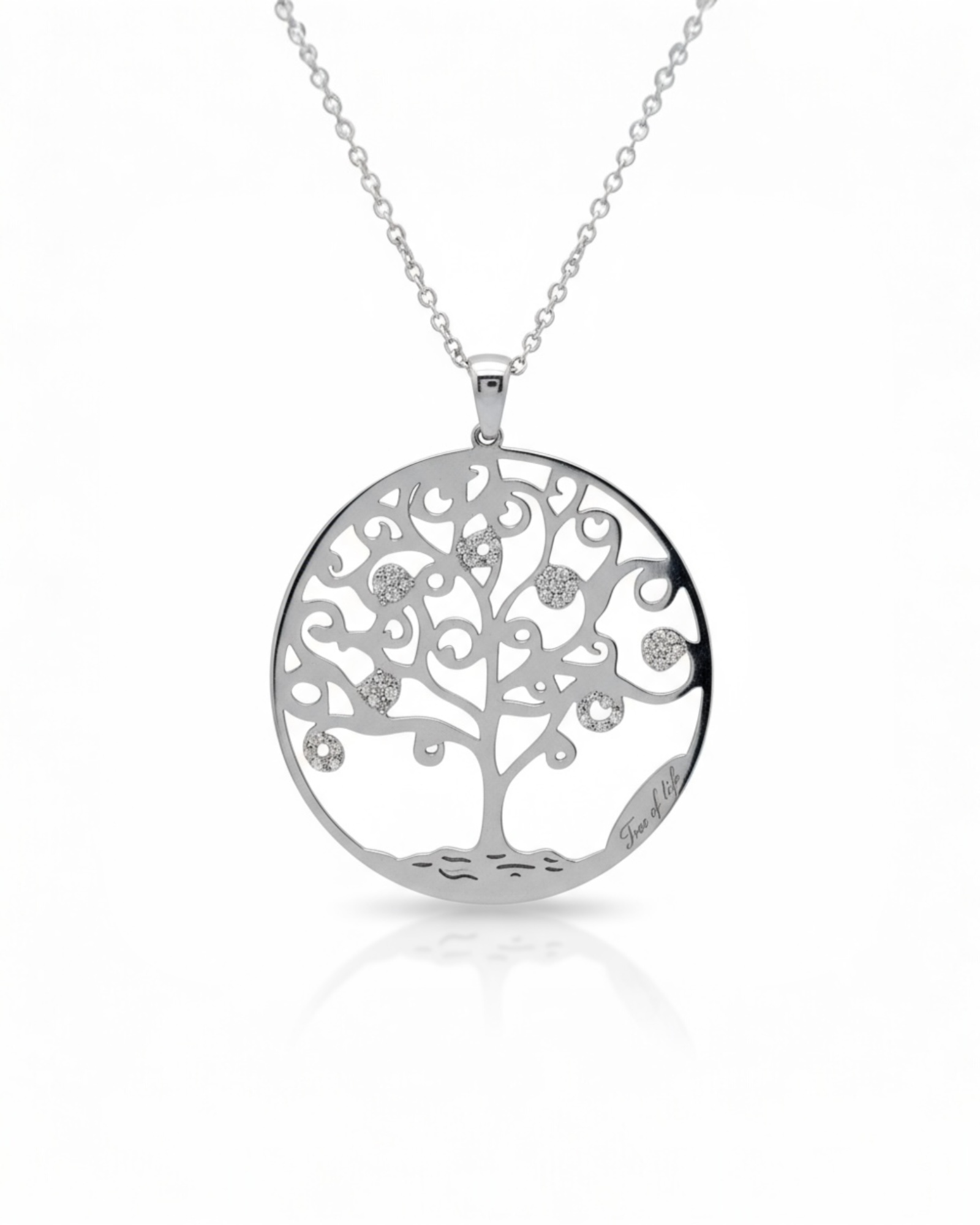 Tree of Life Necklace, Long or Double Wrap, in Silver