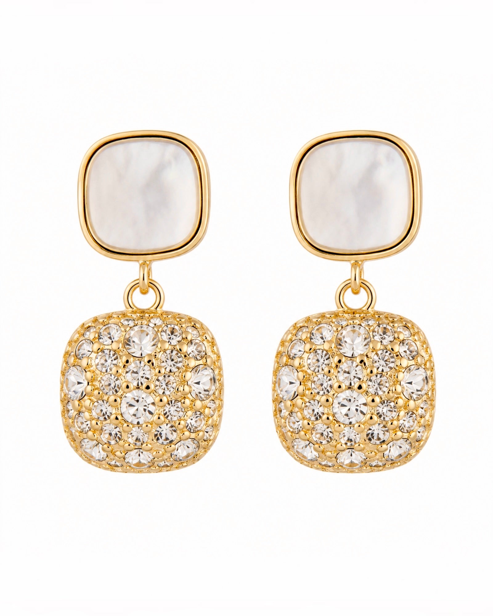 Gold-plated silver flower earrings
