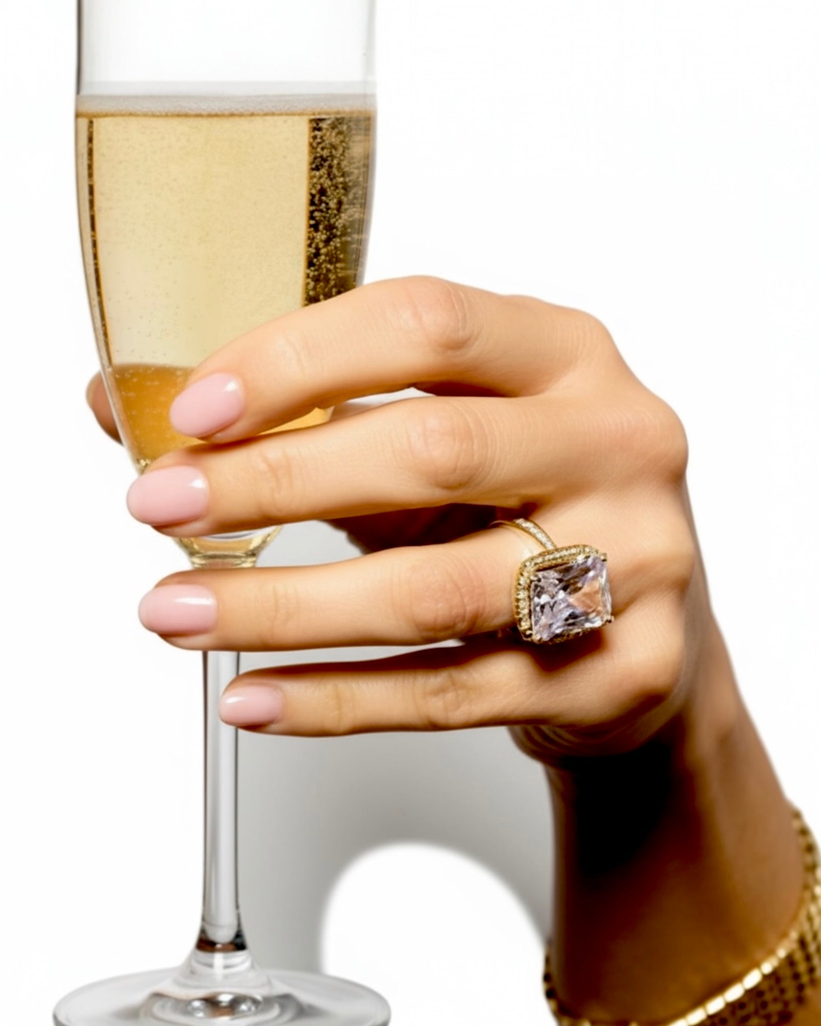Silver and Gold Ring with Quartz