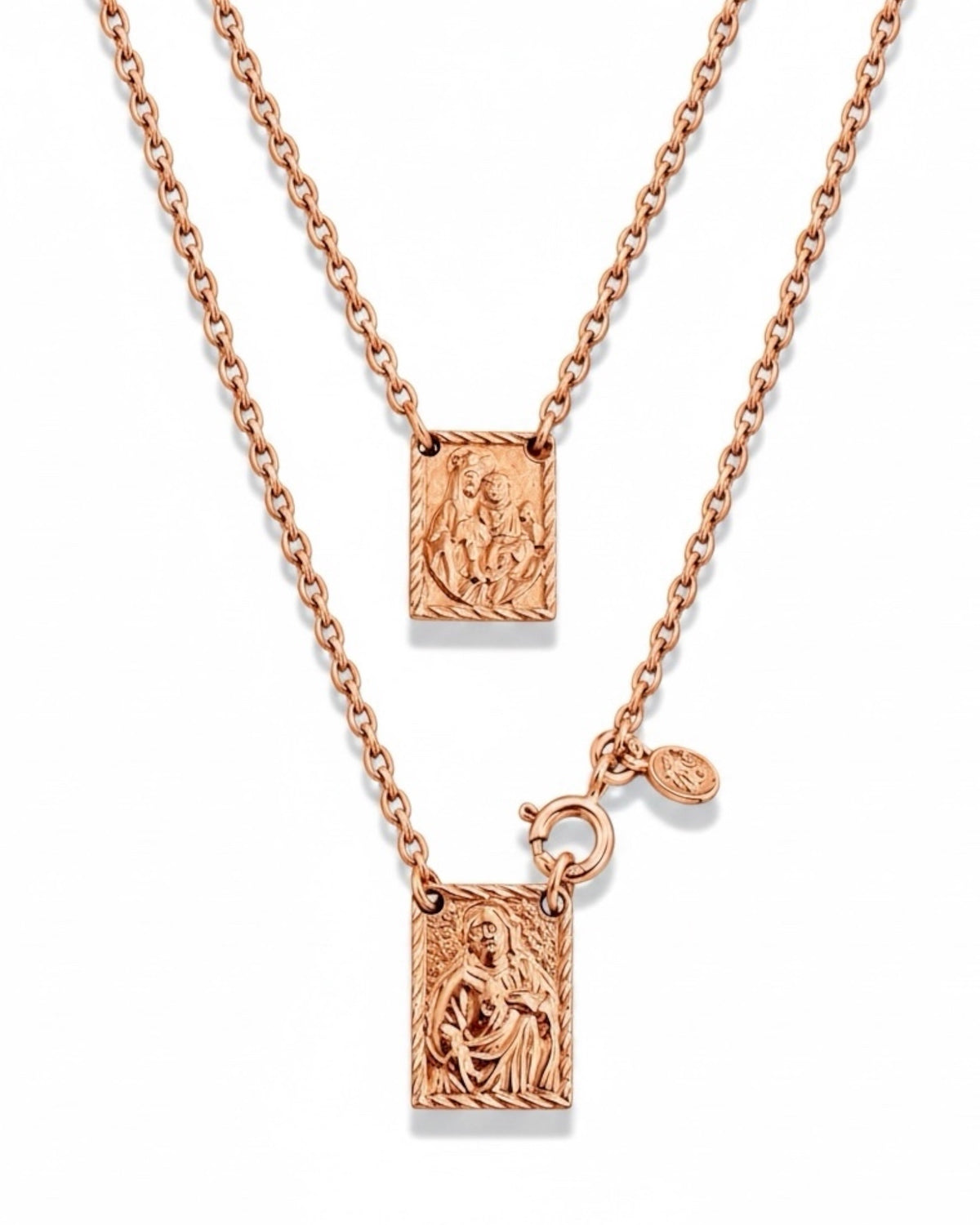 M - Traditional Mesh Scapular in Rose Silver