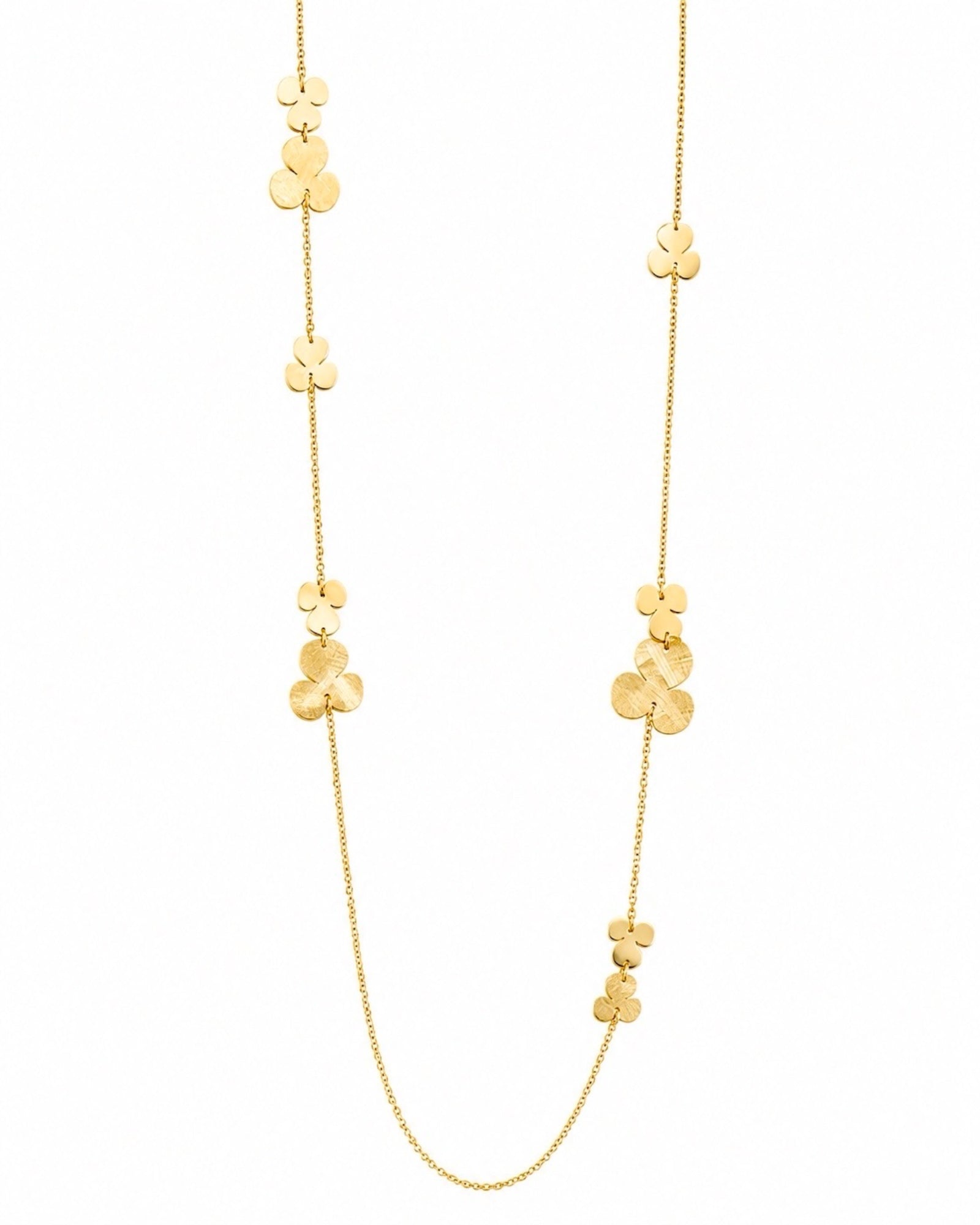 Colar com Flores em Prata Dourada