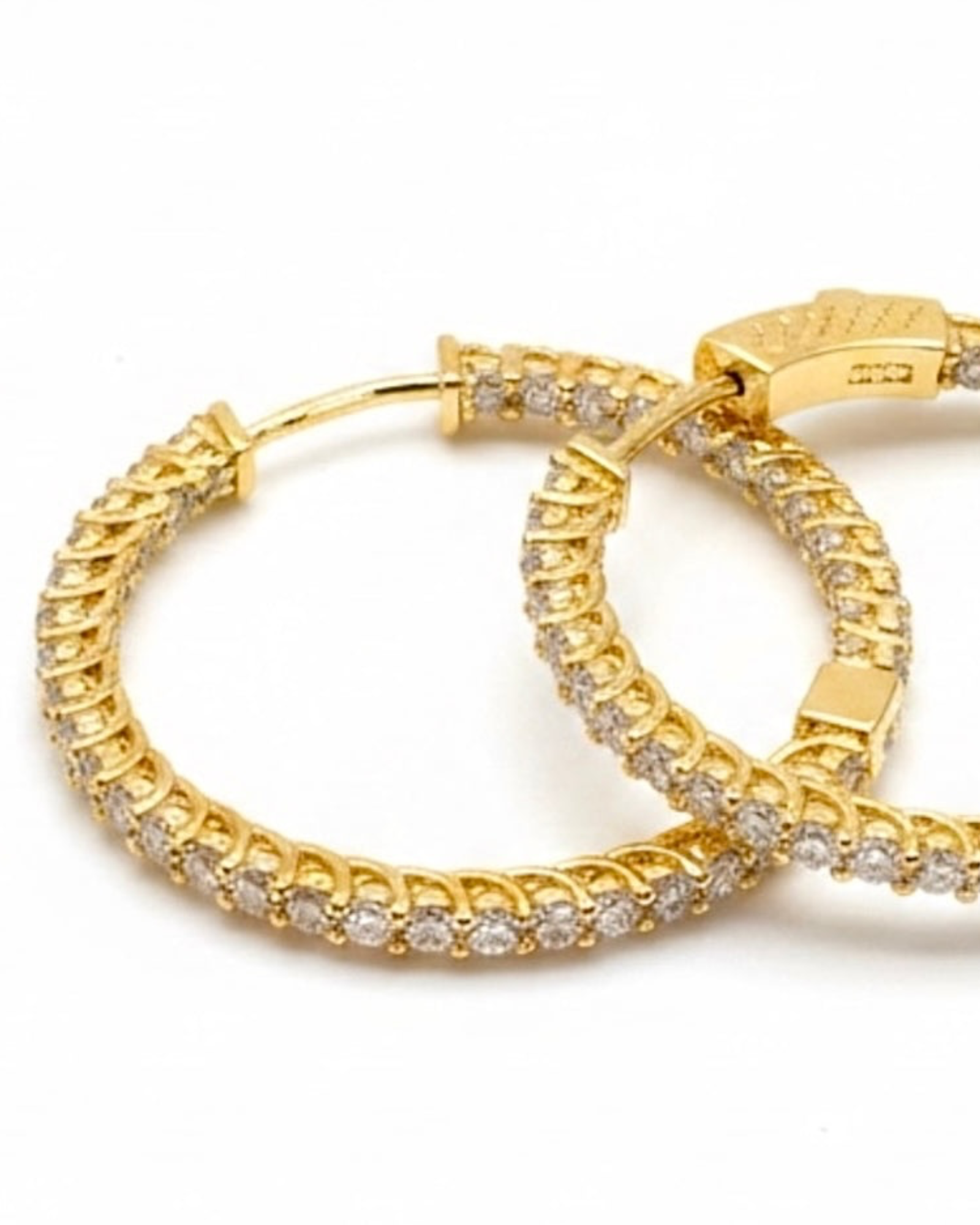 Gold and Silver Sparkling Hoop Earrings