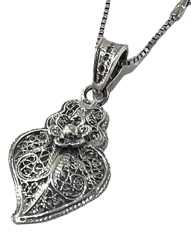 Viana Heart Necklace in Silver