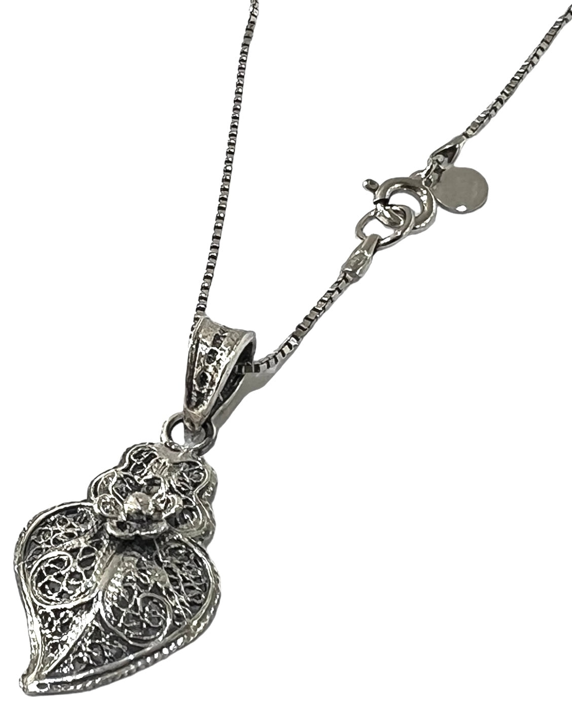 Viana Heart Necklace in Silver