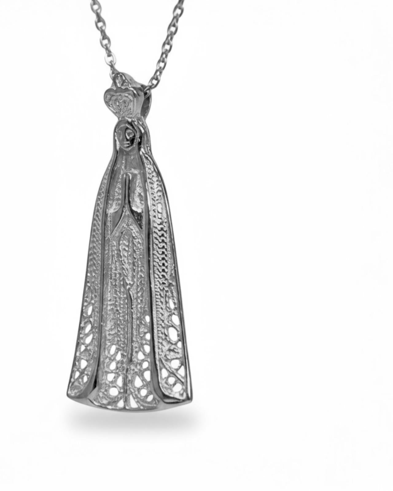 Our Lady of Fatima Silver Necklace