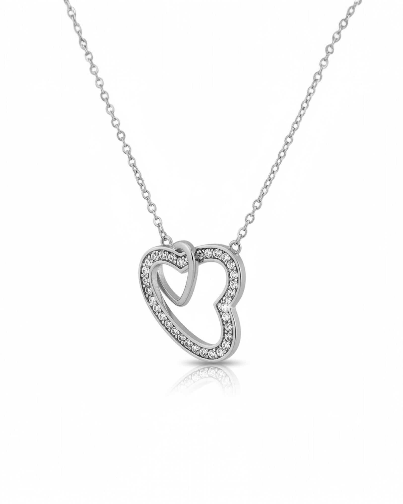 Colar Corações em Prata